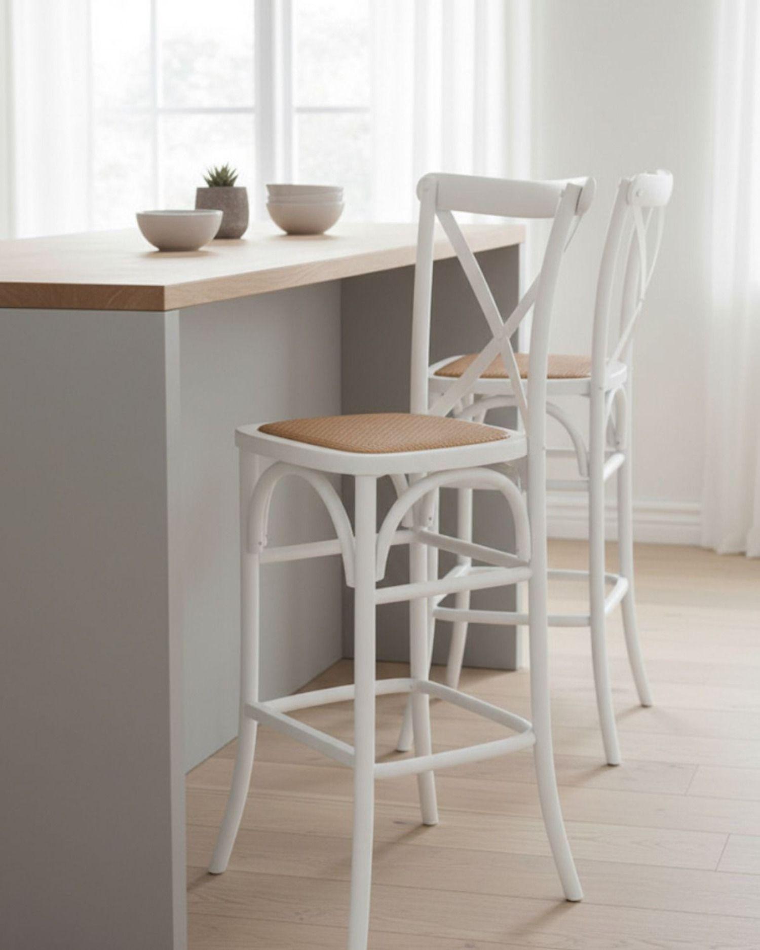 Taburete Crossback de Madera 66 cm-2