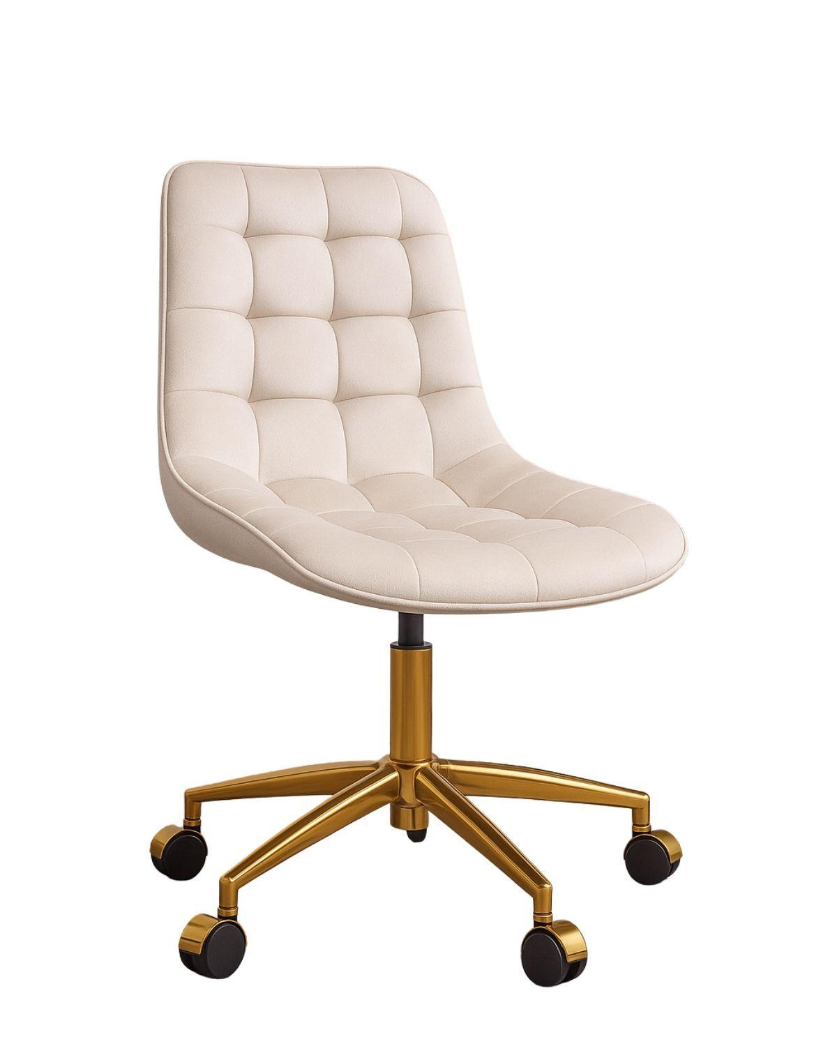 SILLA DE ESCRITORIO CON BASE DORADA FELPA ROMA -0