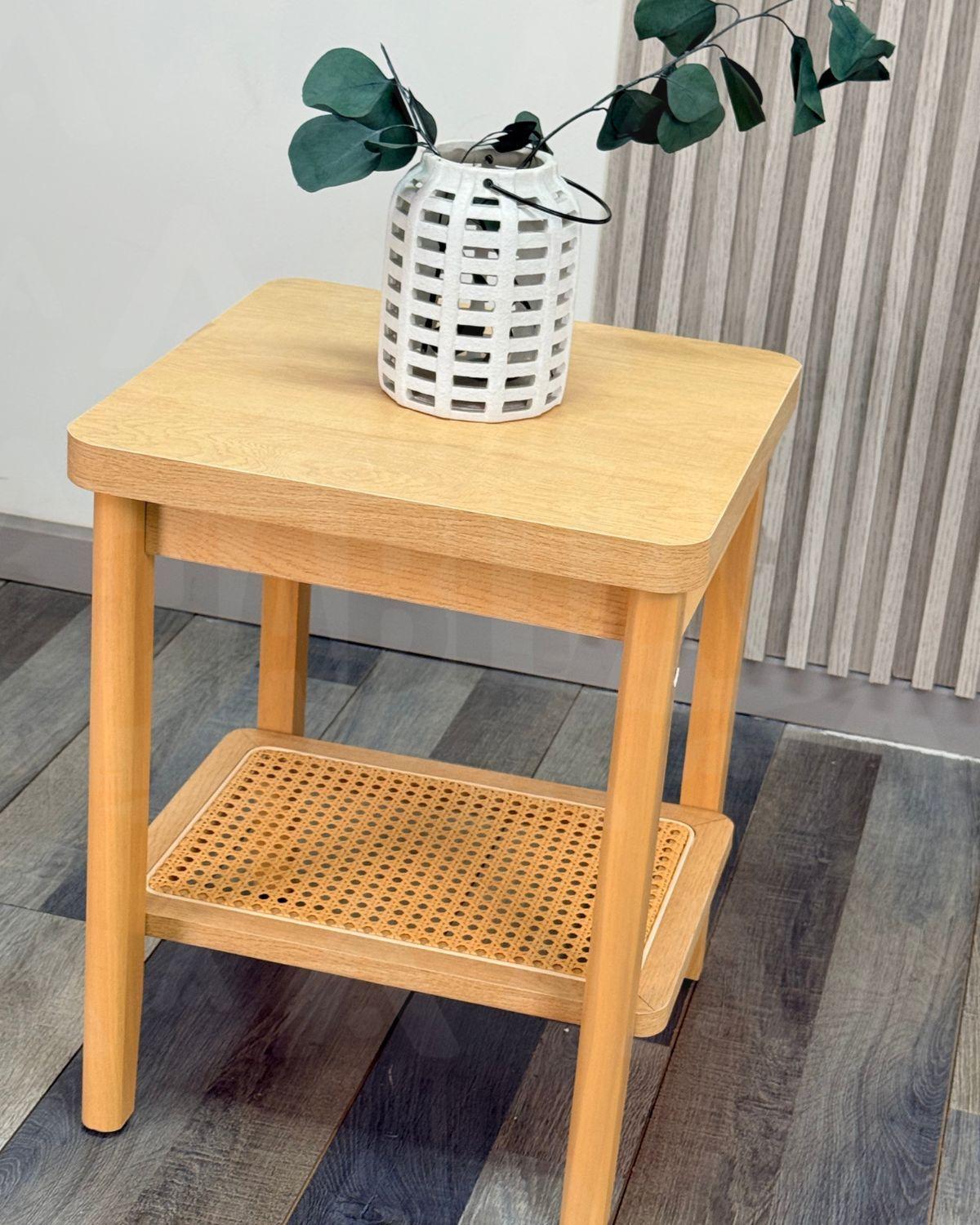 MESA LATERAL AUXILIAR DE MADERA Y RATTAN COZY -3