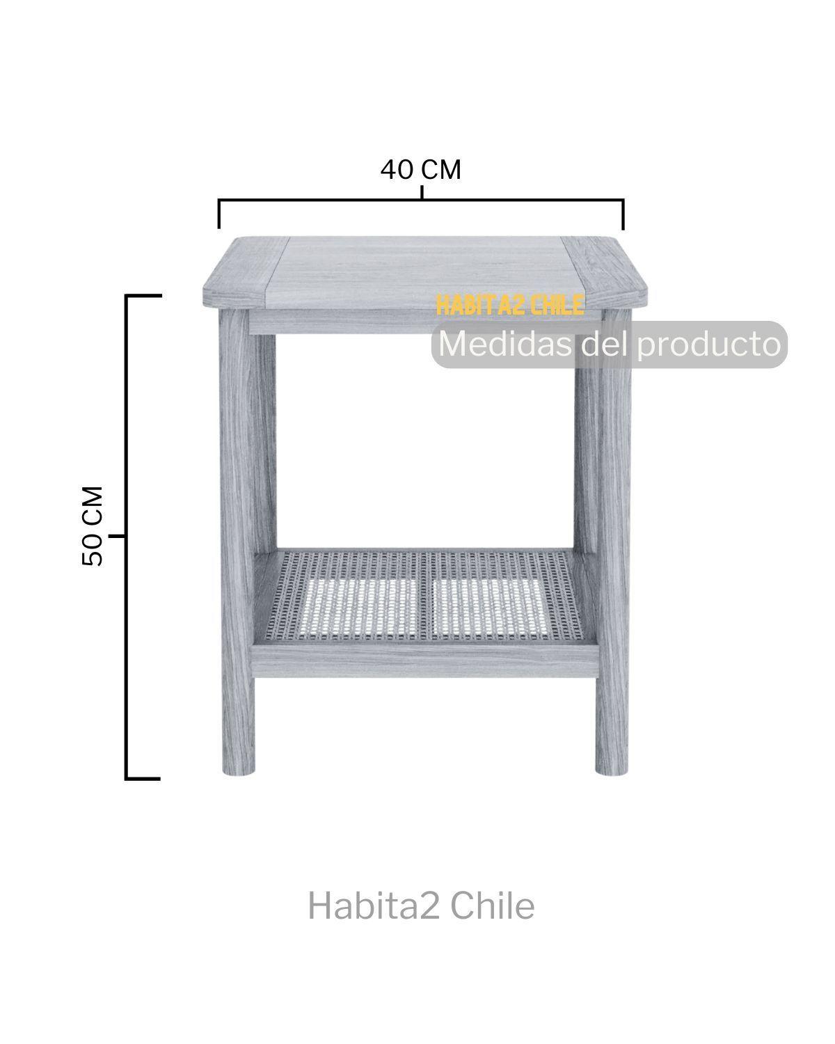 MESA LATERAL AUXILIAR DE MADERA Y RATTAN COZY -4