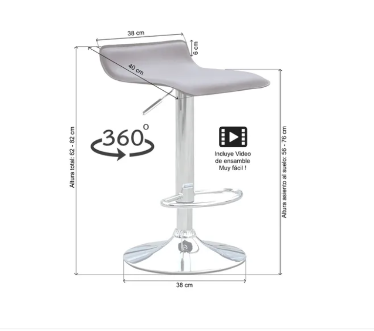 Silla de Bar Belinda Ajustable-4