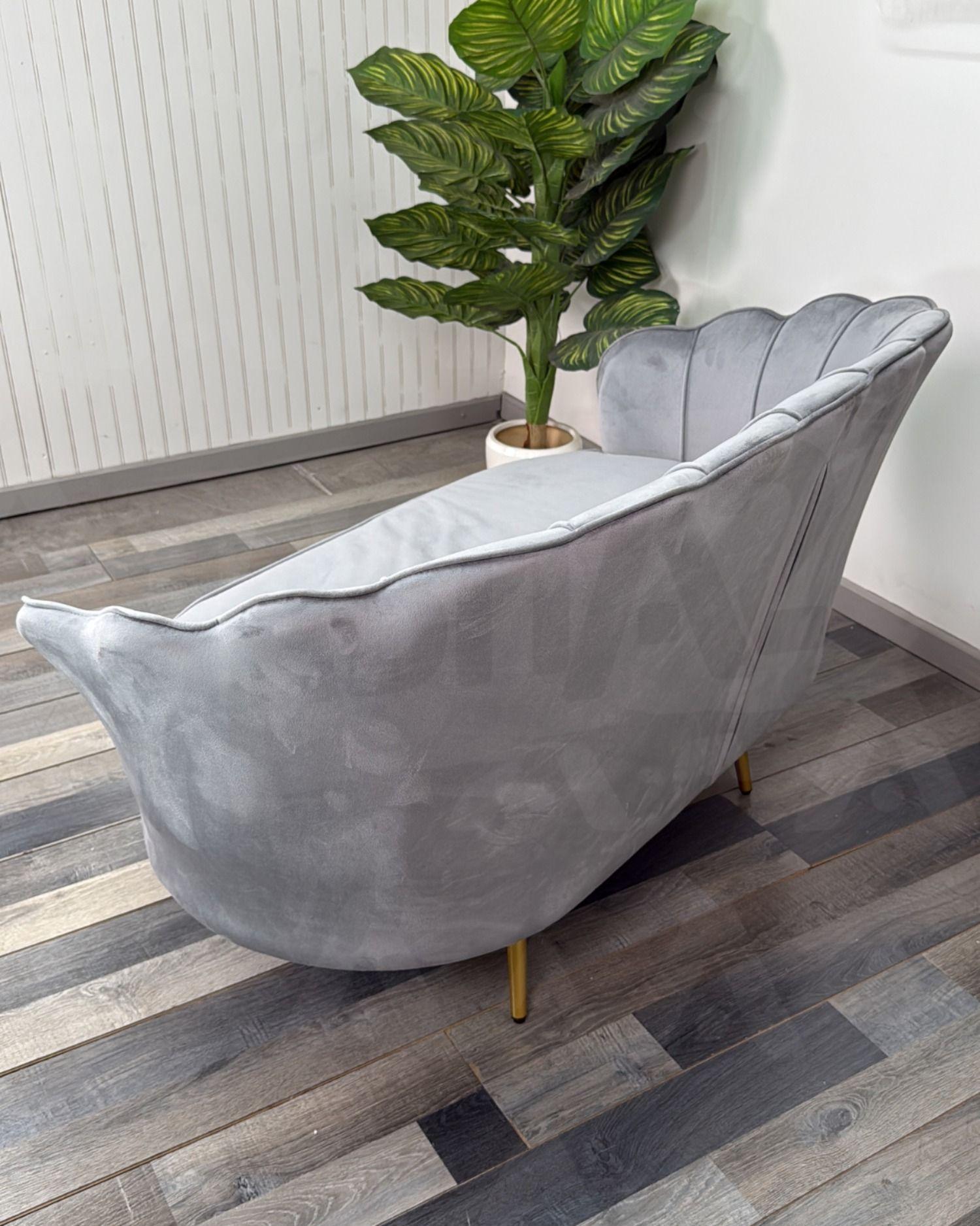 SOFA SHELL DE TERCIOPELO 3 CUERPOS BASE DORADA-5