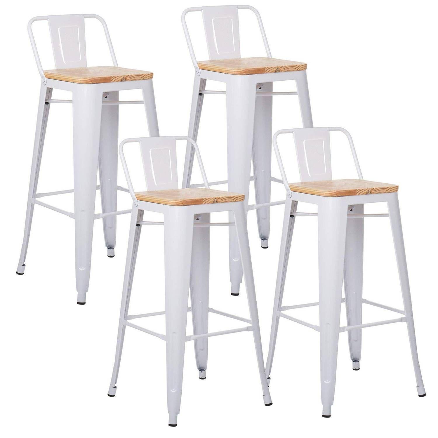 PACK 4 TABURETES O PISOS TOLIX CON ASIENTO DE MADERA 66CM-0