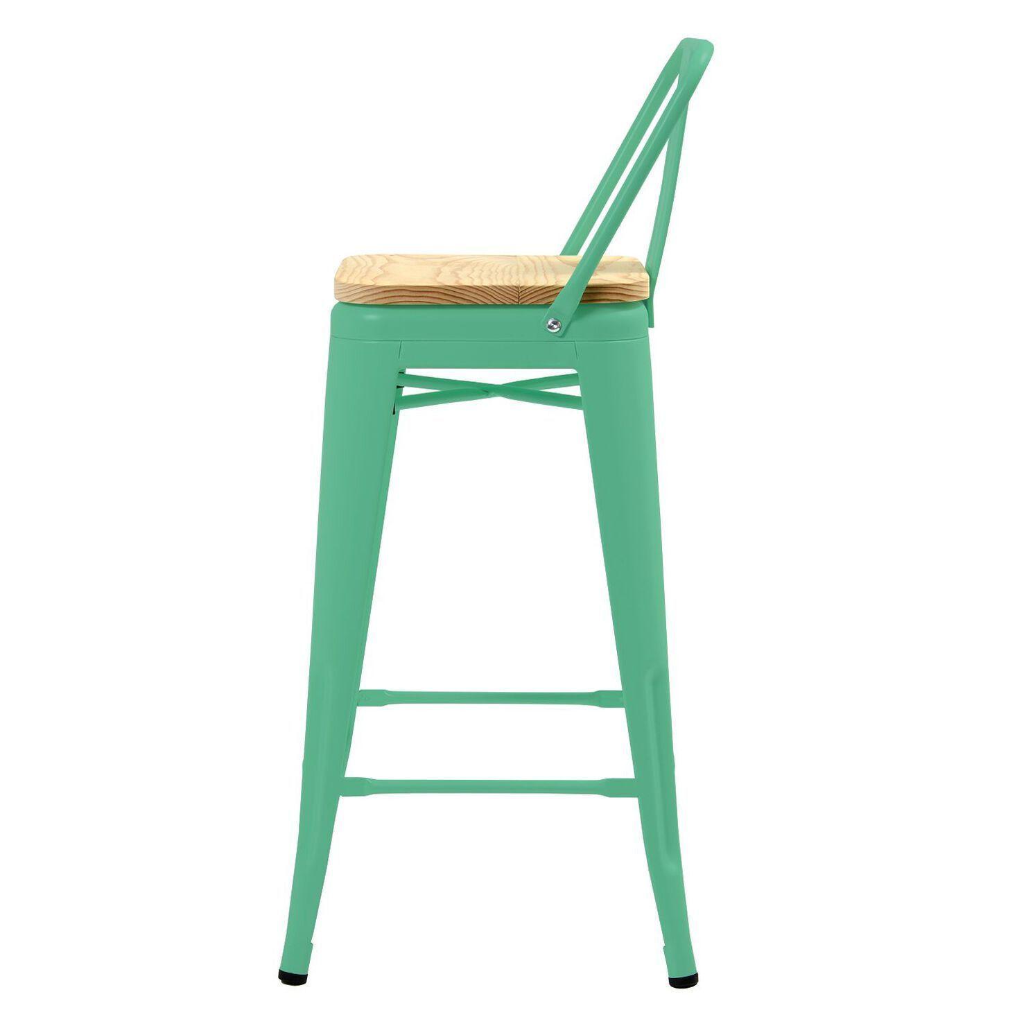 PACK 4 TABURETES O PISOS TOLIX CON ASIENTO DE MADERA 66CM-1