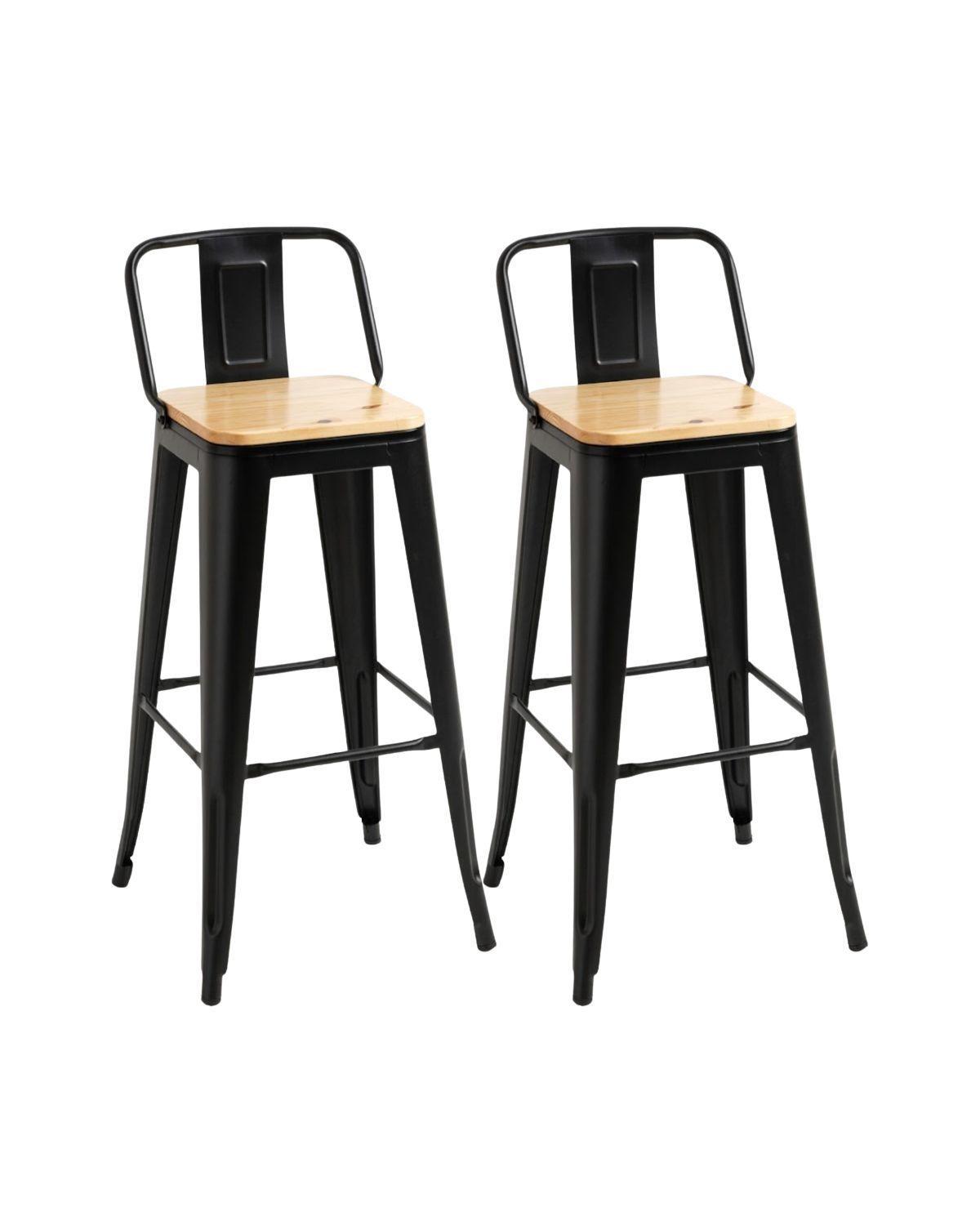 PACK 2 TABURETES O PISOS TOLIX CON ASIENTO DE MADERA 66CM-0