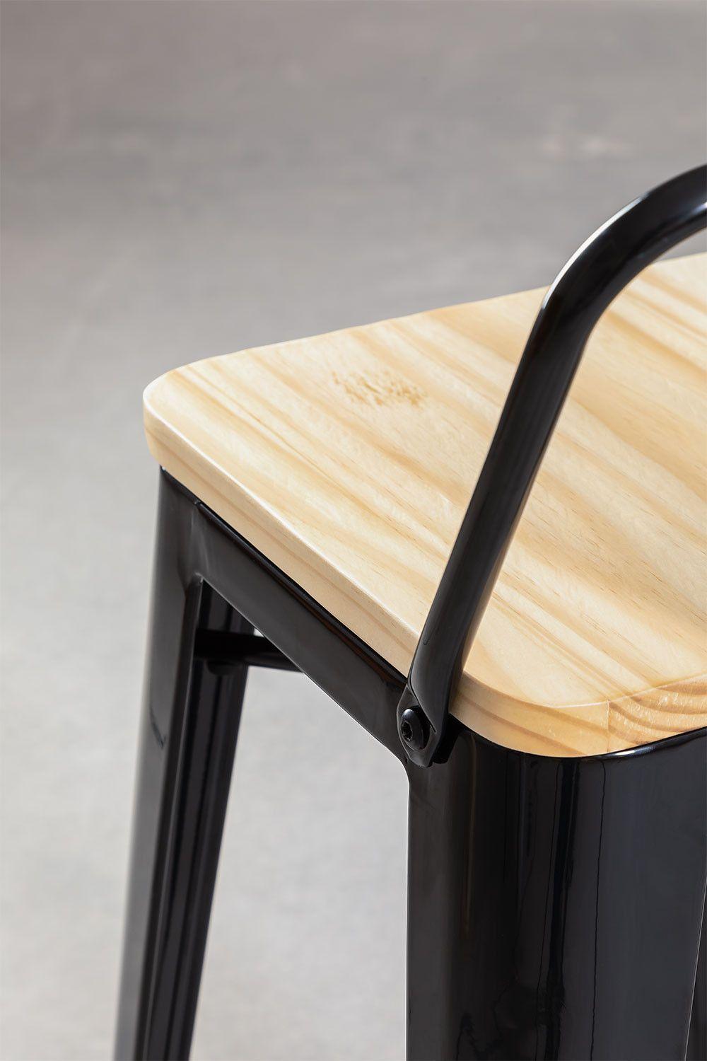 PACK 2 TABURETES O PISOS TOLIX CON ASIENTO DE MADERA 66CM-3