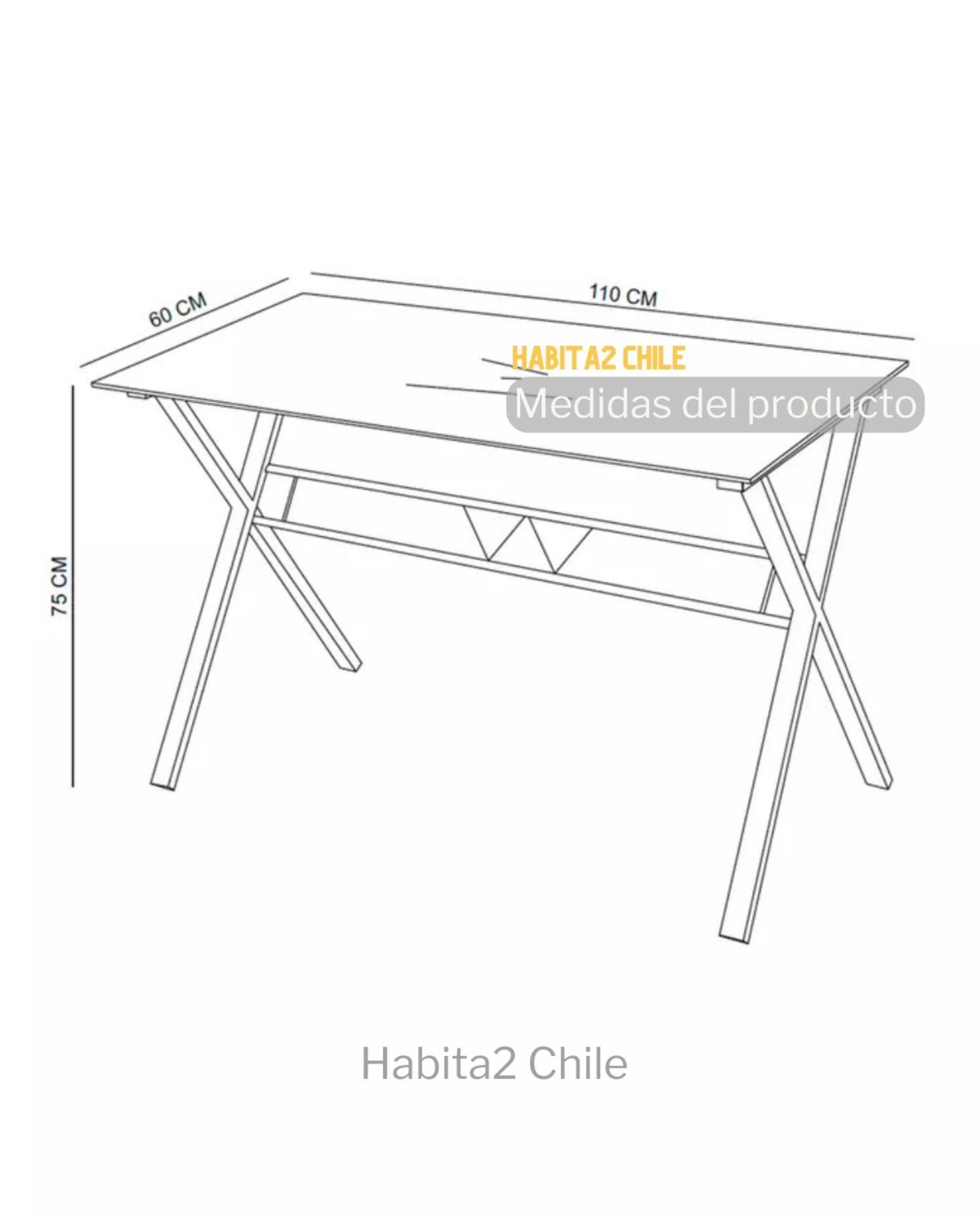 Escritorio Glass Metal Black 110 CM-2