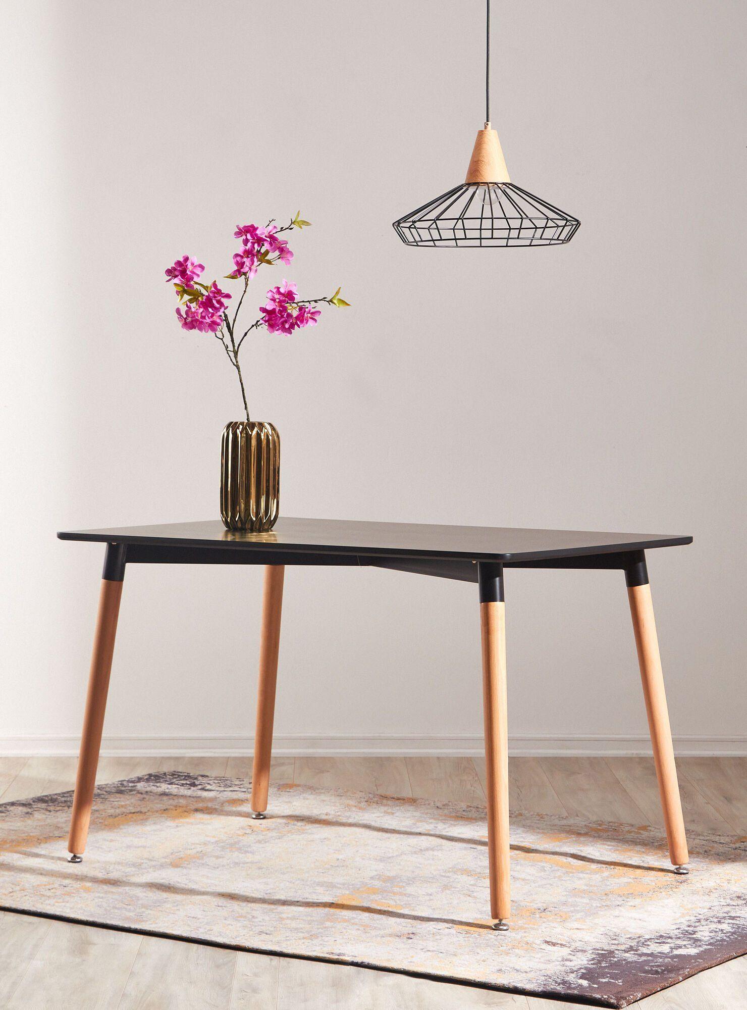 MESA RECTANGULAR MDF 130 X 80 BASE MADERA DE HAYA-2