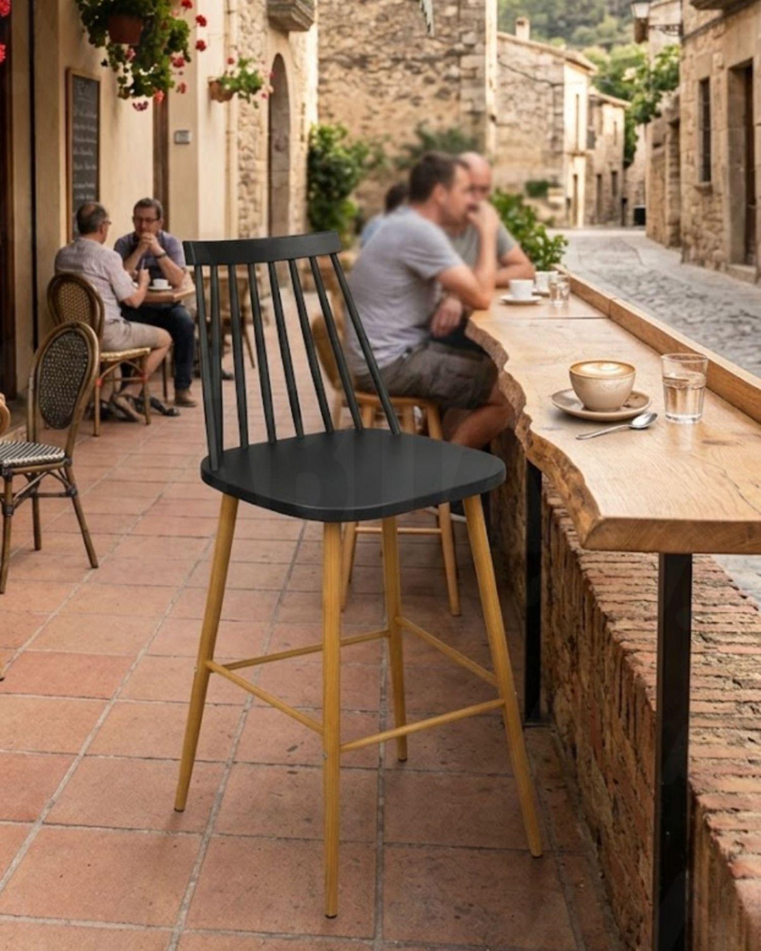 Pack 2 Taburetes de Bar 65 cm Royal Estilo Nordico-3