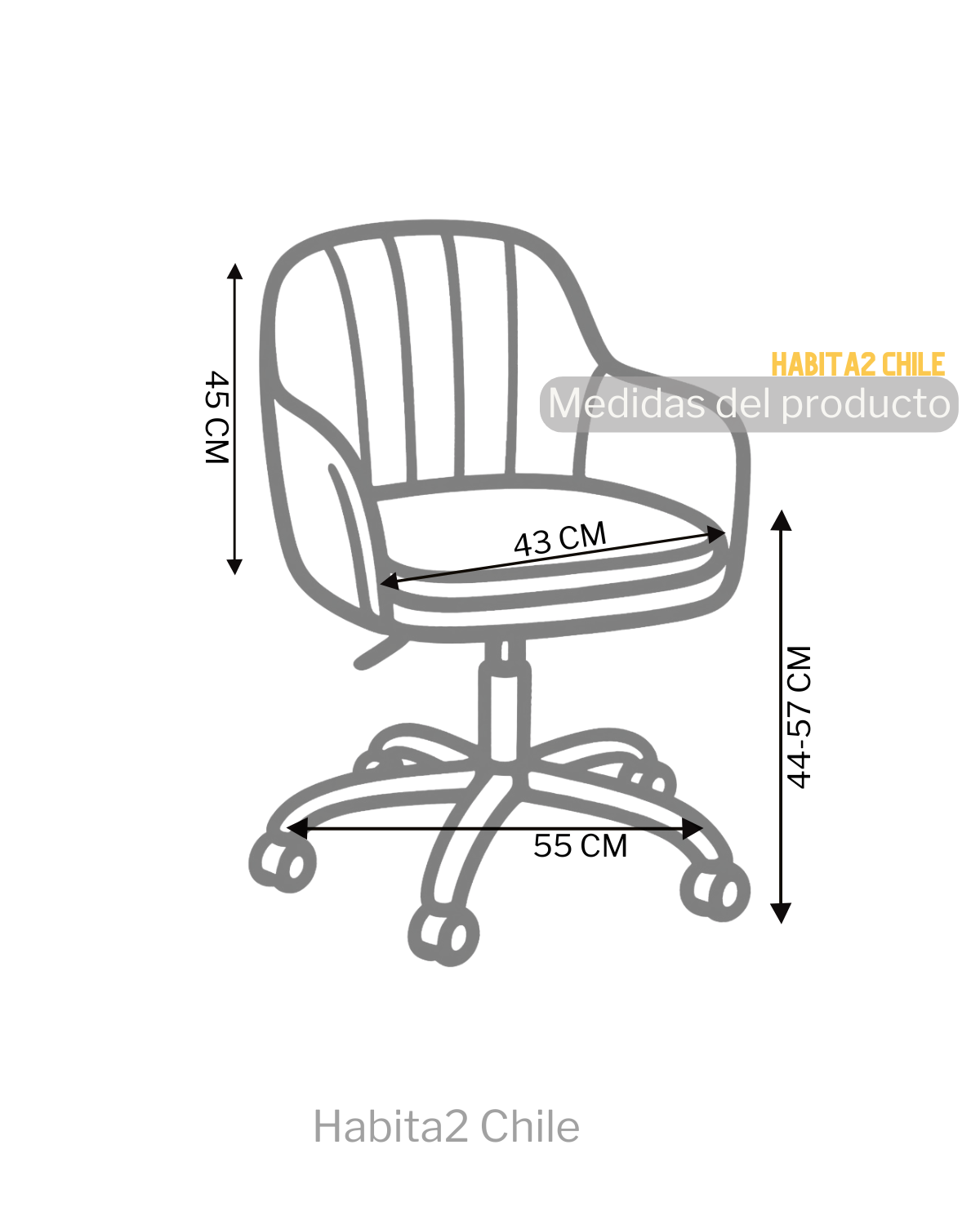 Silla de Escritorio Giratoria Acolchada Lineal Silver-3