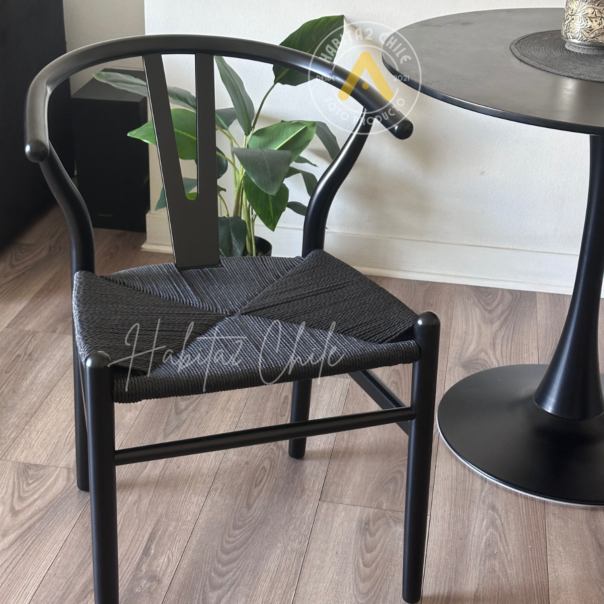 COMEDOR 4 PUESTOS MADERA WISH CON MESA REDONDA NORDIC 120CM VIDRIO-3