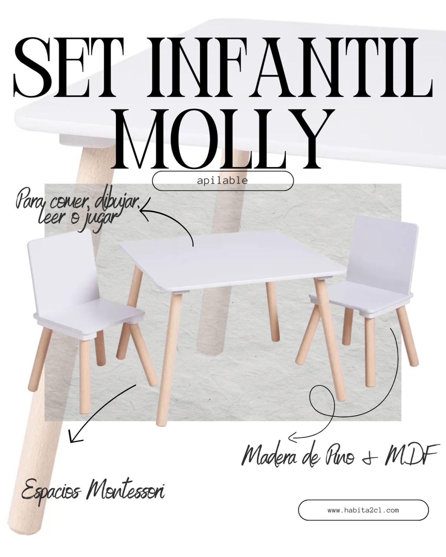Set Infantil Mesa 2 Sillas Molly-2