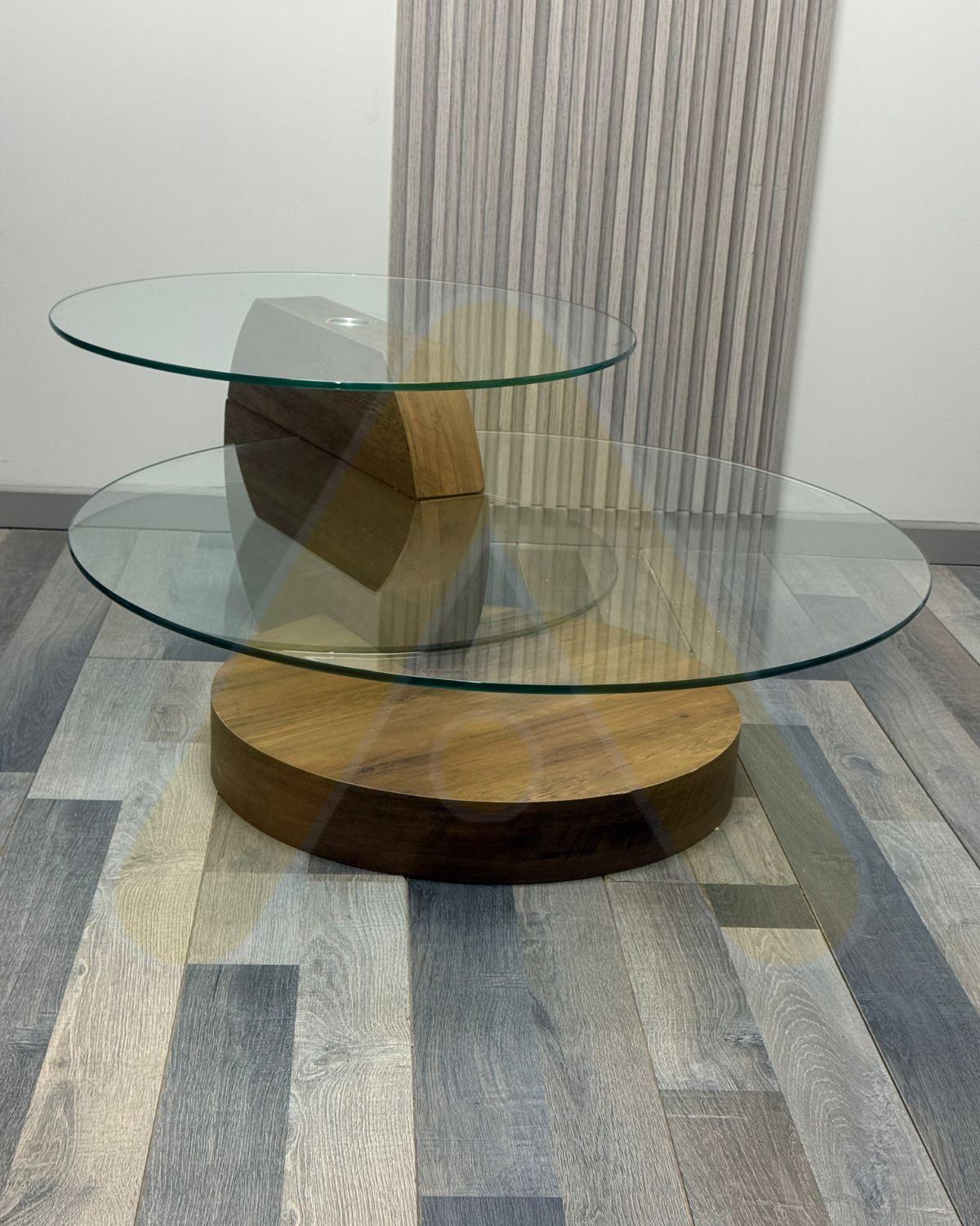 MESA DE CENTRO 120X70CM MODERNO VIDRIO REDONDO 3 NIVELES GLASSY-2