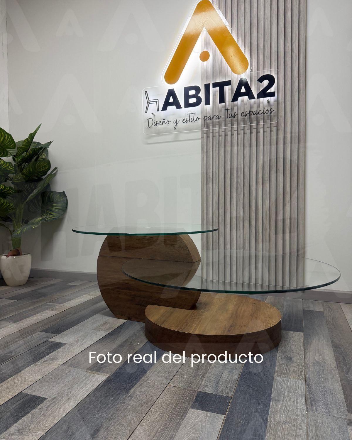 MESA DE CENTRO 120X70CM MODERNO VIDRIO REDONDO 3 NIVELES GLASSY-4