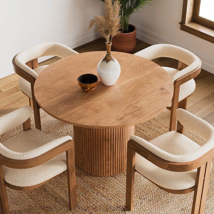MESA REDONDA RAWI 130CM MADERA NATURAL ALTA CALIDAD-2