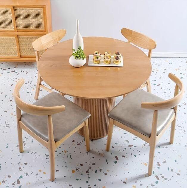MESA REDONDA RAWI 130CM MADERA NATURAL ALTA CALIDAD-4