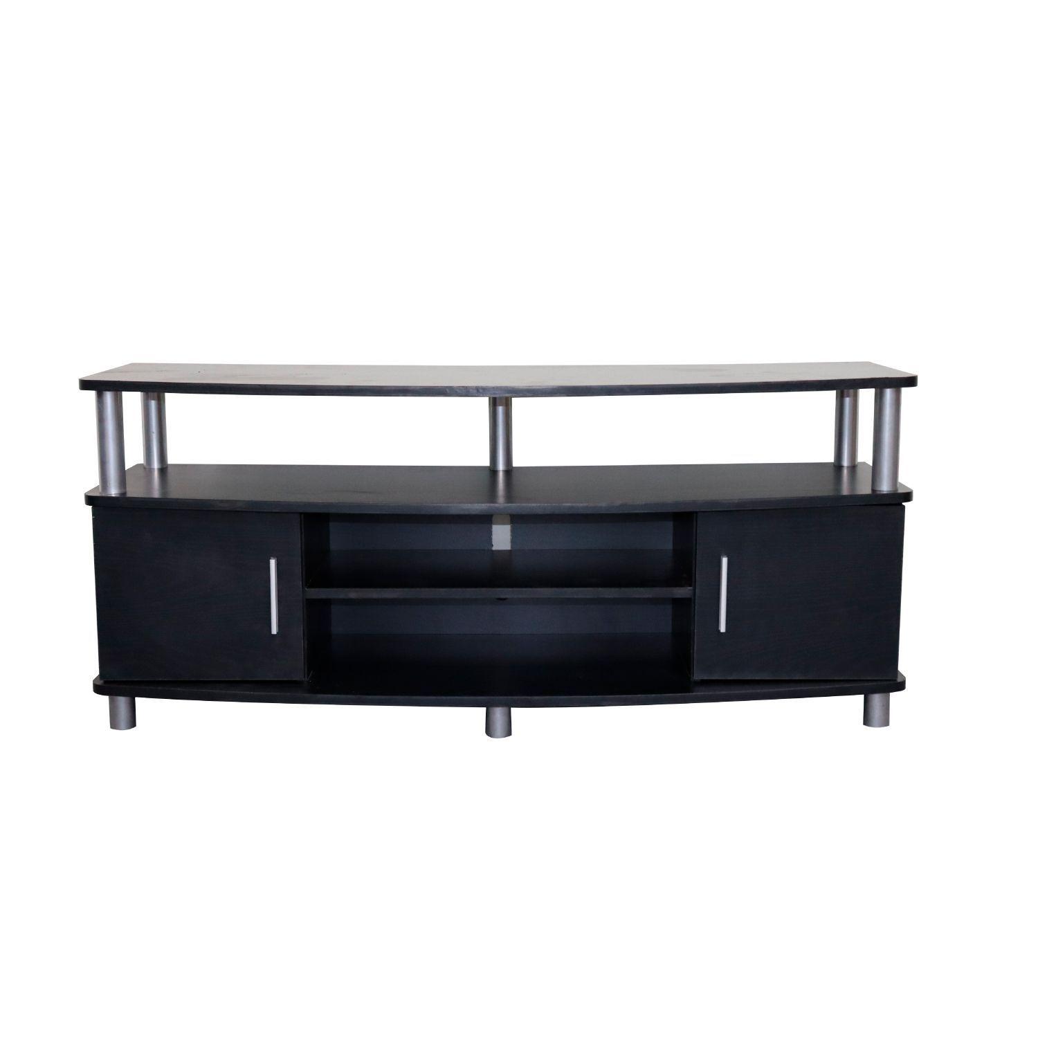 RACK TV ELEGANT NOIR 120CM RESISTENTE ESTRUCTURA COLOR NEGRO-3