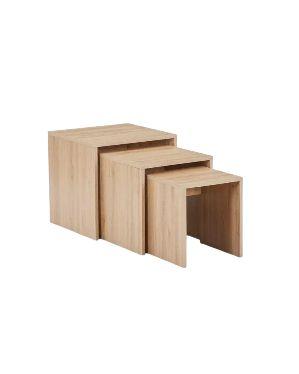 MESA DE CENTRO CUADRADAS MINIMALISTAS - 3 PIEZAS-0