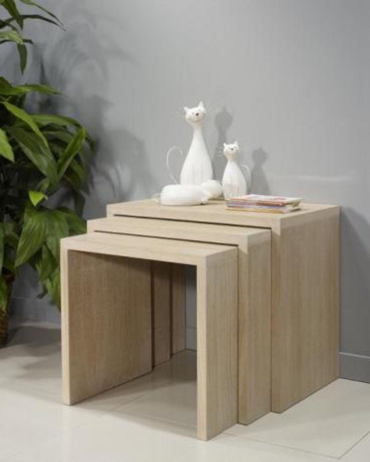 MESA DE CENTRO CUADRADAS MINIMALISTAS - 3 PIEZAS-4