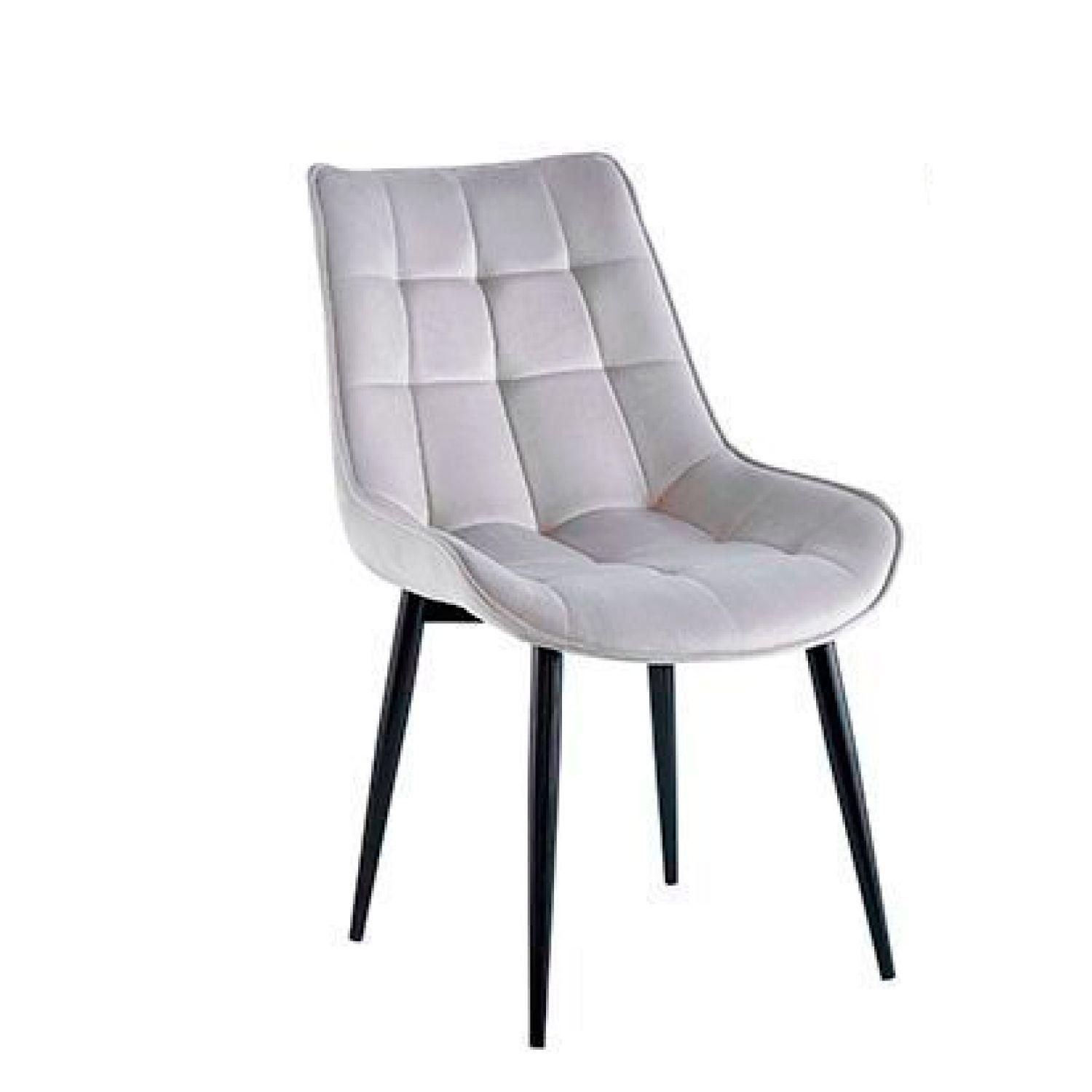 SILLAS DE COMEDOR ELEGANTE ACOLCHADO TERCIOPELO PATAS NEGRAS CUADRO-0