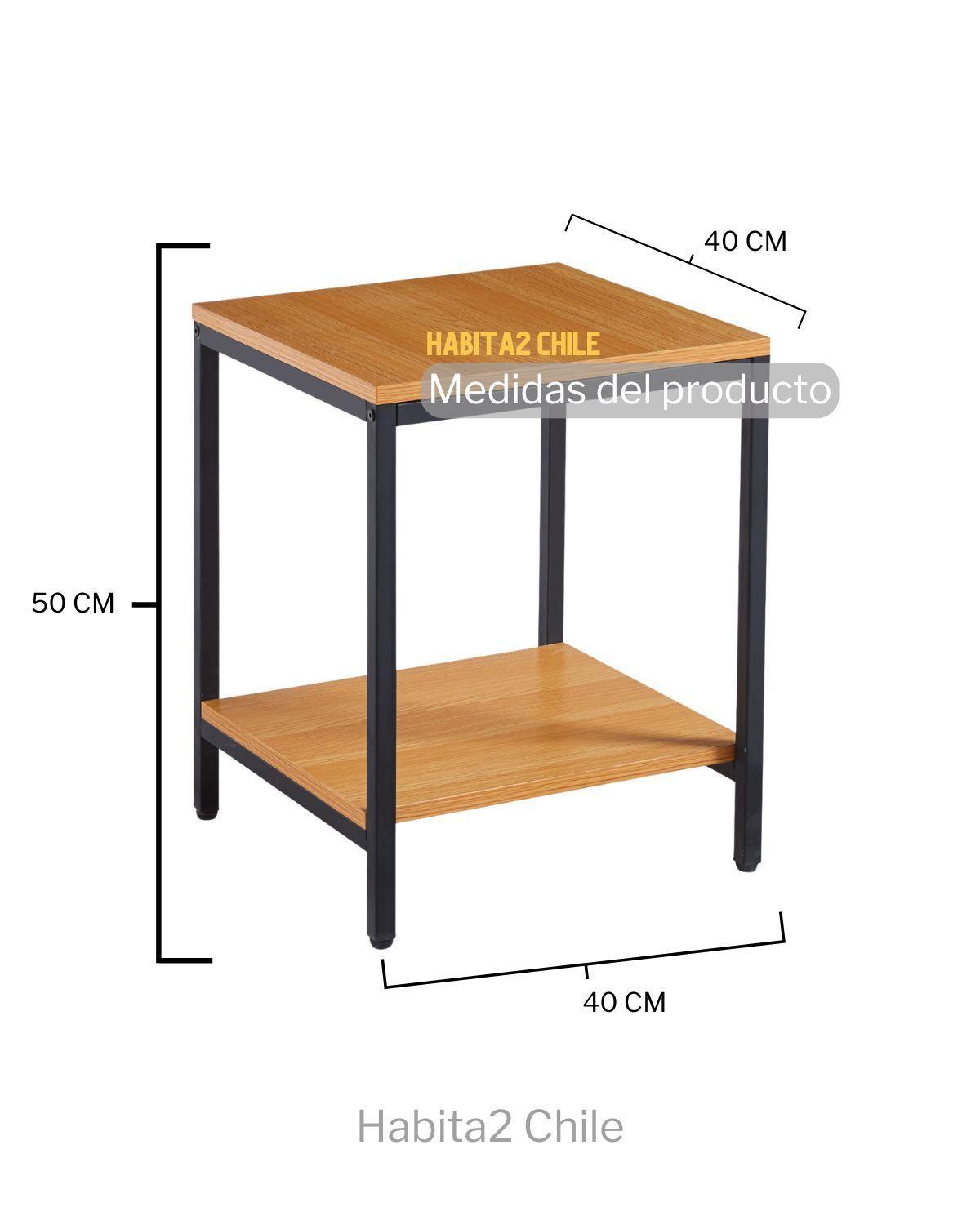 MESA LATERAL TEXAS 2 NIVELES SIMIL MADERA PARA LIVING -2