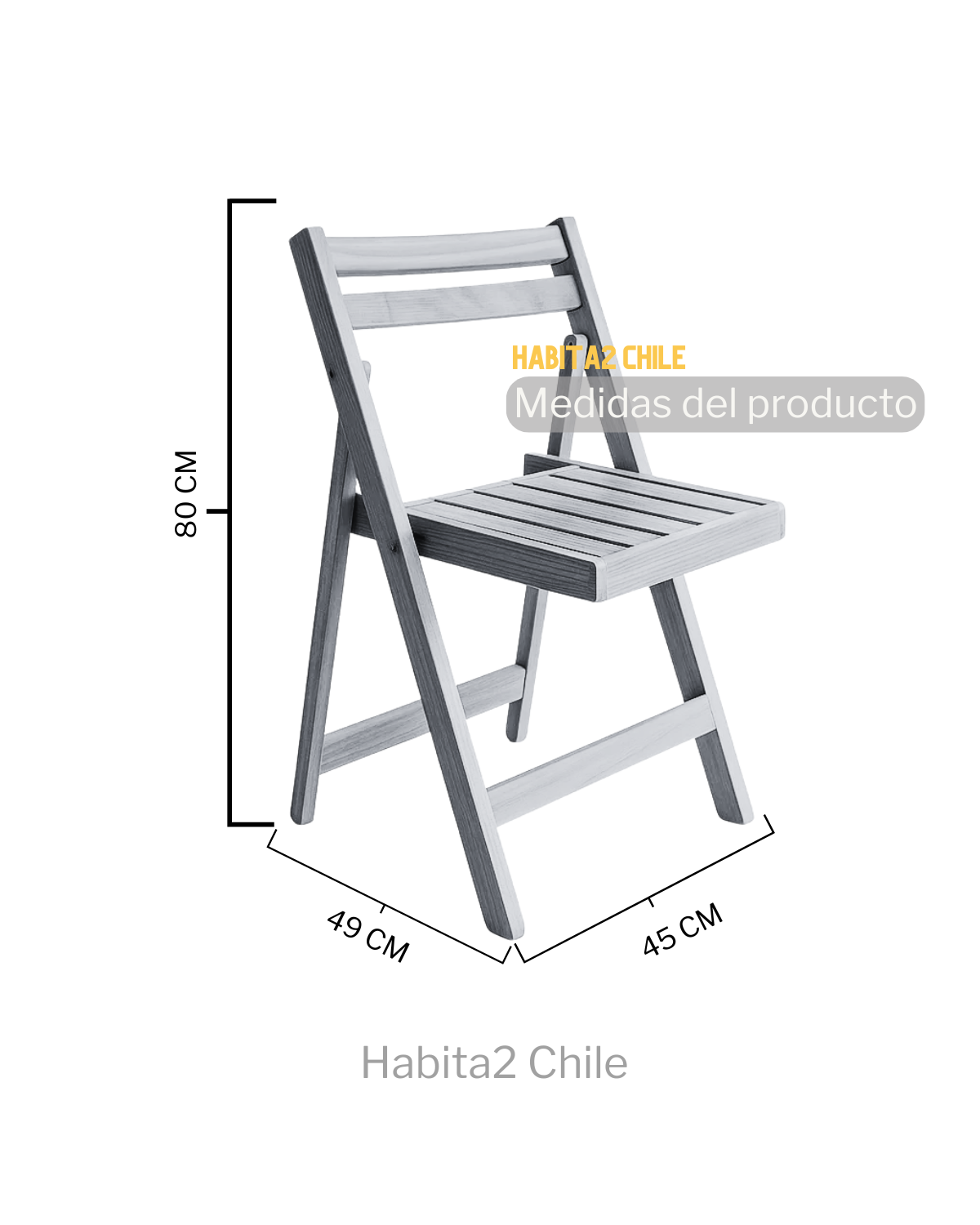 SILLA PLEGABLE DE MADERA WOODY - 80X45X49-2