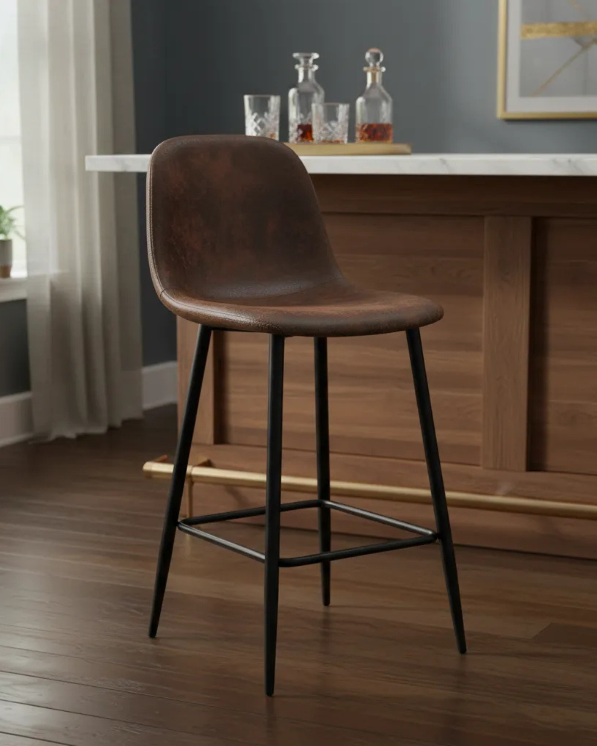 Set 4 Taburetes de Bar Trendy Ecocuero-3