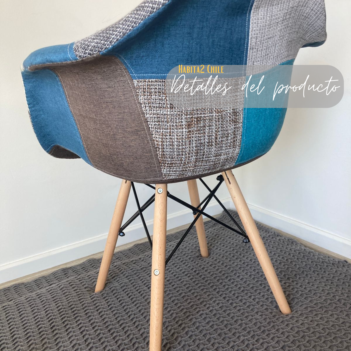 SITIAL BUTACA PATCHWORK CON PATAS TIPO EAMES-4