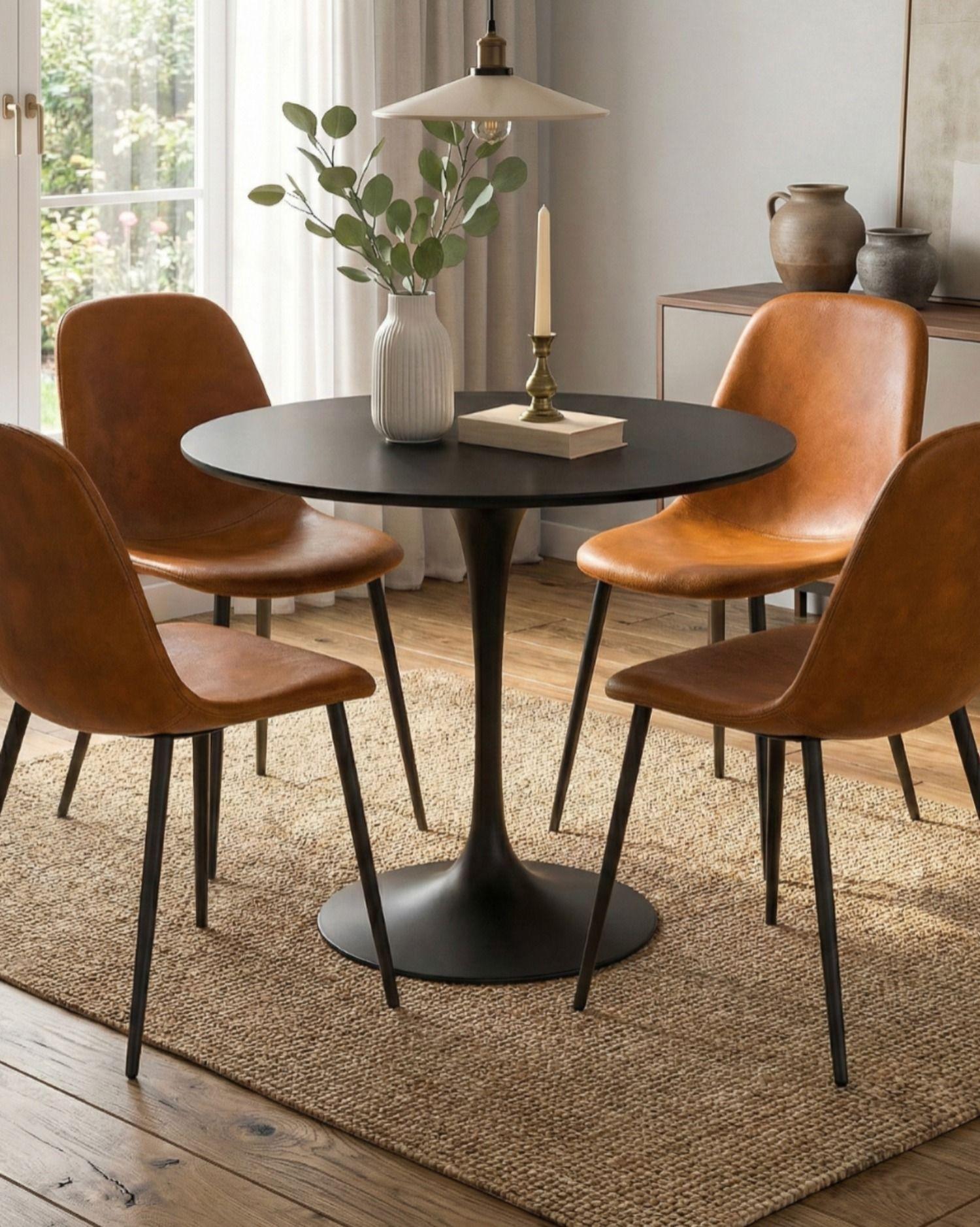 PACK 4 SILLAS DE COMEDOR CON ASIENTO ECOCUERO TRENDY-3