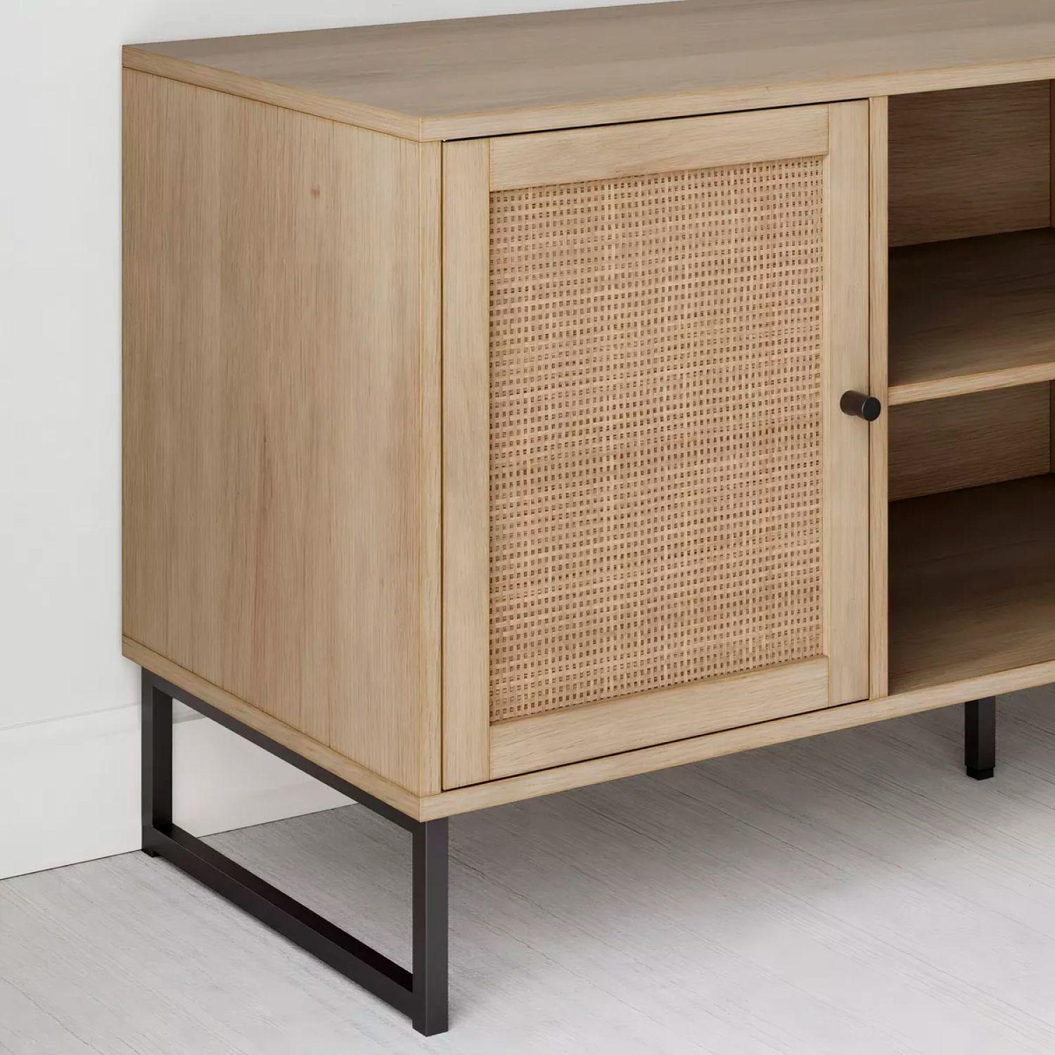 RACK PARA TV BUFFET DE RATTAN MESH 2 PUERTAS - NATURAL-2