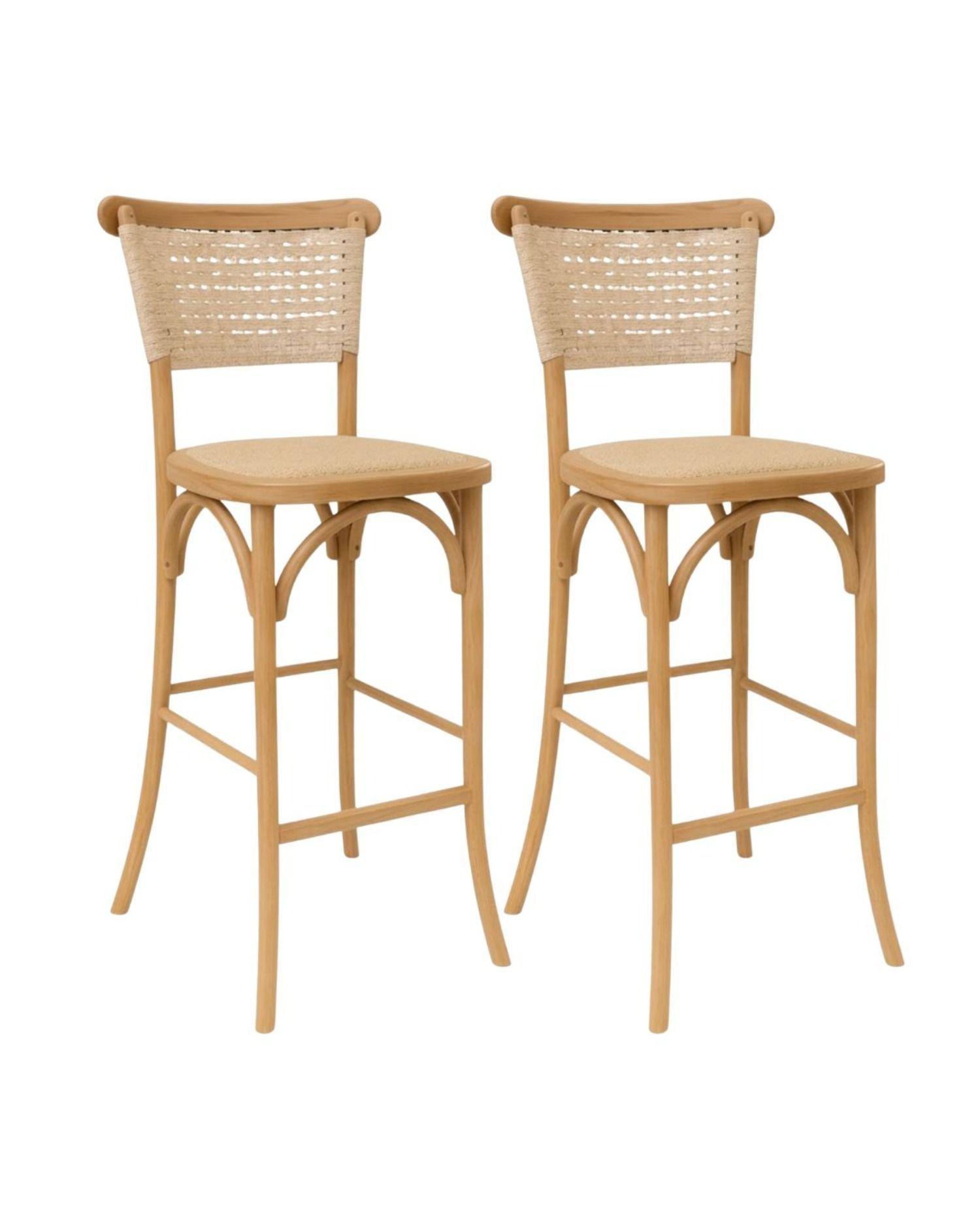 Pack 2 Taburetes de Madera y Yute 66 cm Greta-0