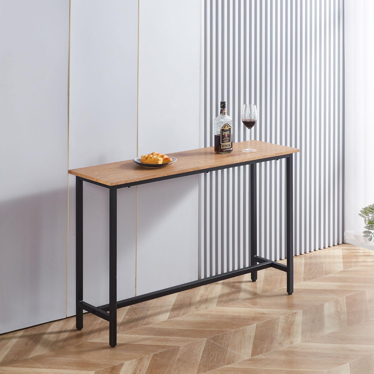 ARRIMO PARA LIVING INDUSTRIAL TOPE MADERA ESTRUCTURA METAL 120CM -3
