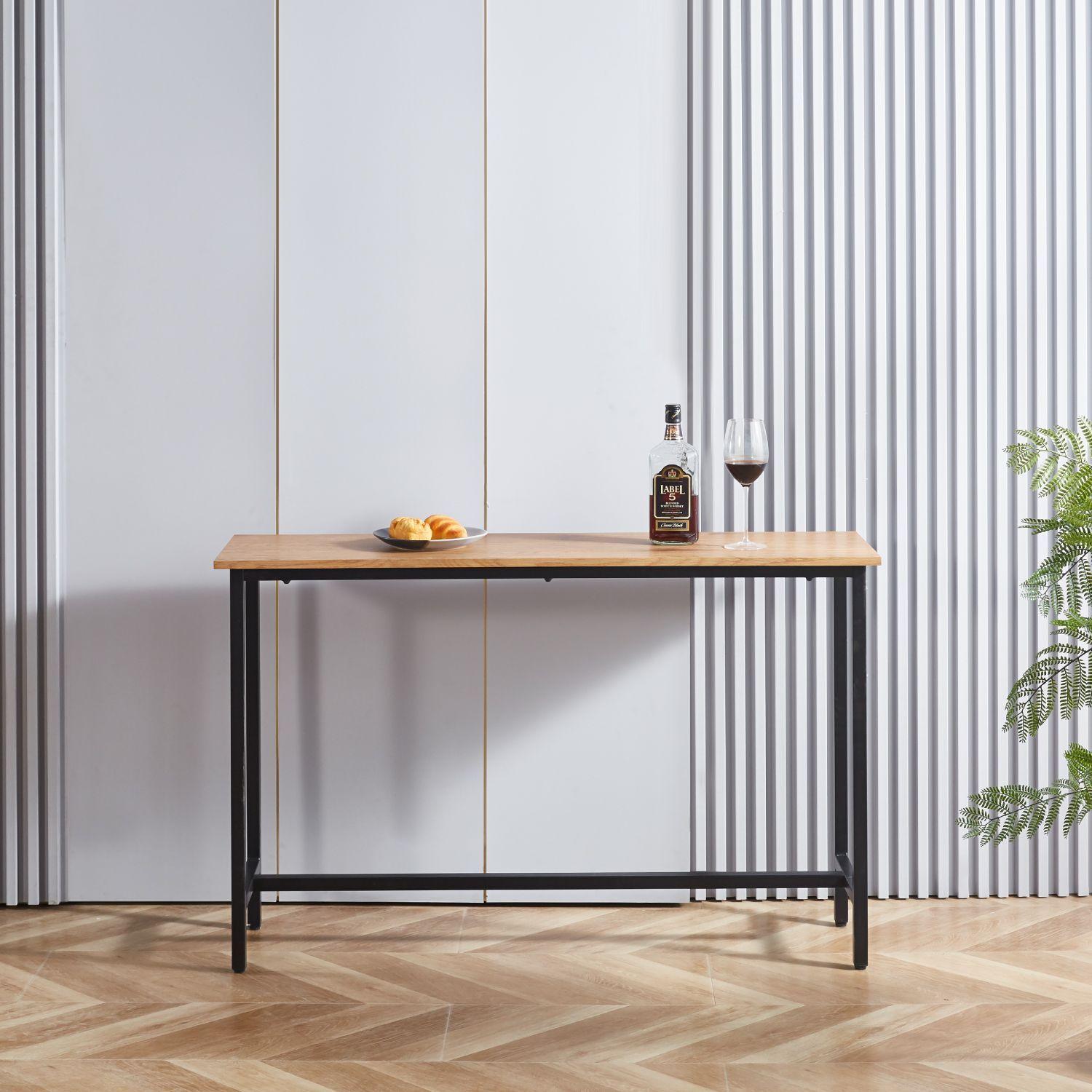 ARRIMO PARA LIVING INDUSTRIAL TOPE MADERA ESTRUCTURA METAL 120CM -4