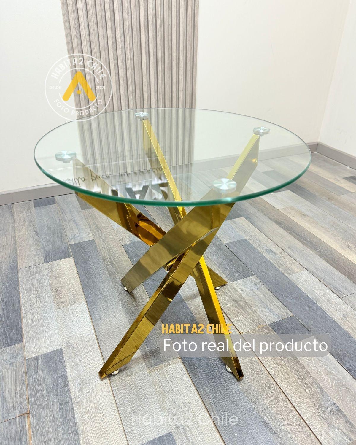 MESA AUXILIAR DE CRISTAL CON BASE DORADA DUBAI-3