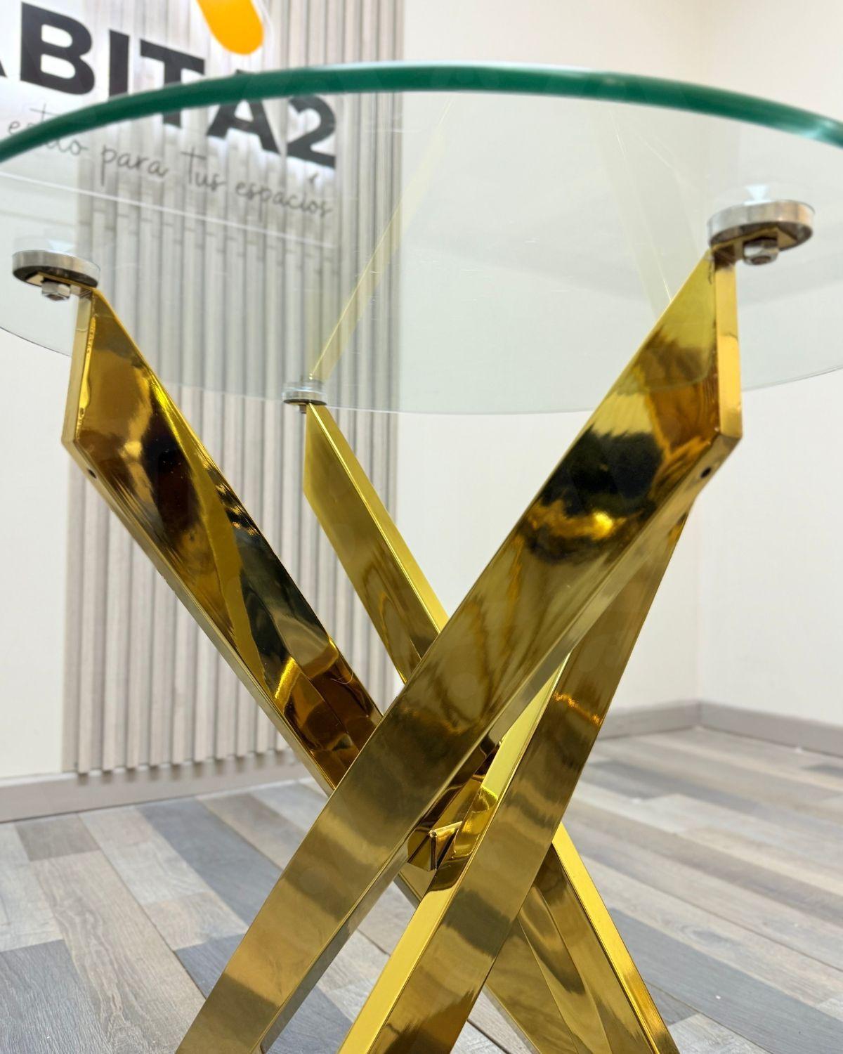 MESA AUXILIAR DE CRISTAL CON BASE DORADA DUBAI-4
