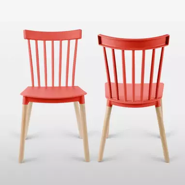 PACK 4 SILLAS WINDSOR DE POLIPROPILENO PARA COMEDOR CON PATAS DE MADERA-1