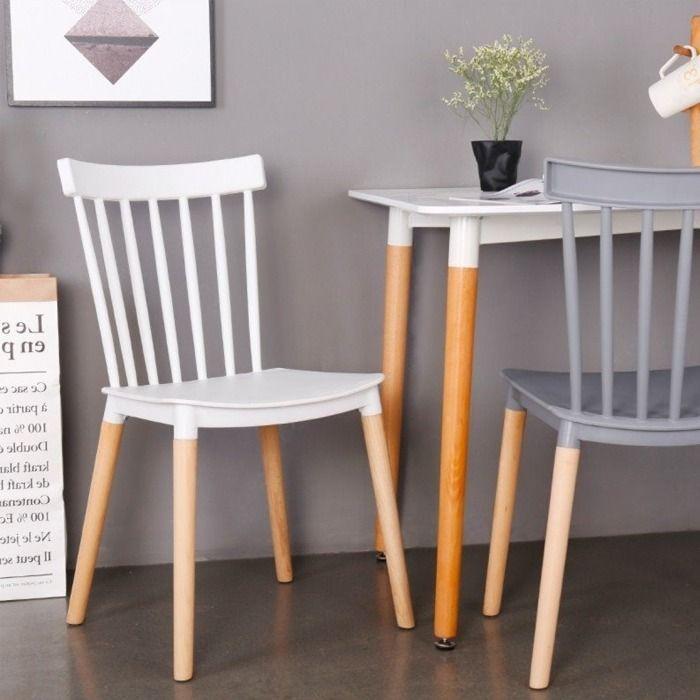 PACK 4 SILLAS WINDSOR DE POLIPROPILENO PARA COMEDOR CON PATAS DE MADERA-3