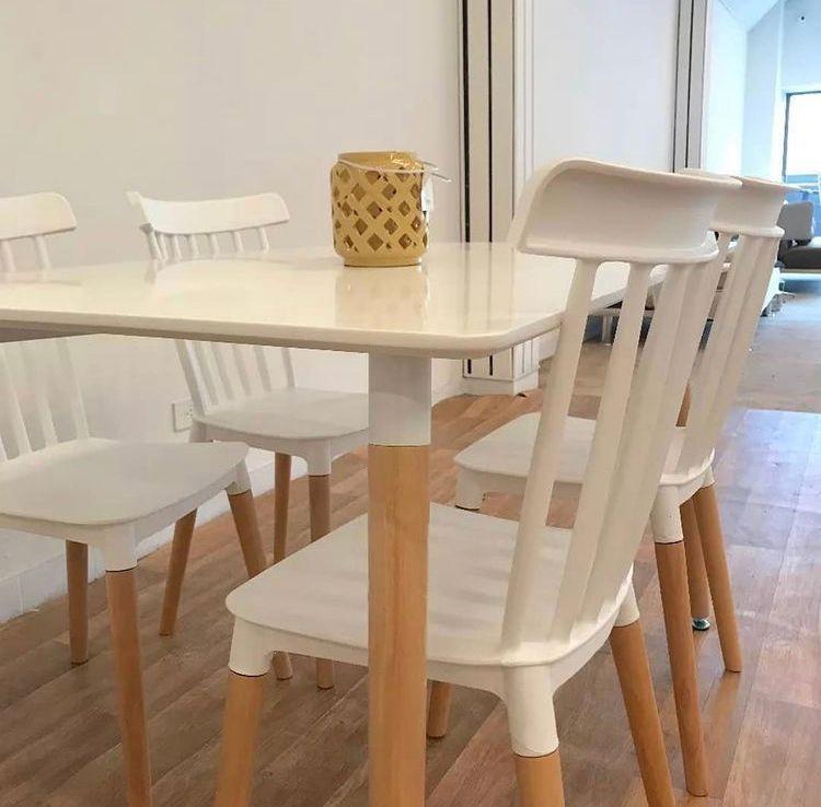 PACK 4 SILLAS WINDSOR DE POLIPROPILENO PARA COMEDOR CON PATAS DE MADERA-4