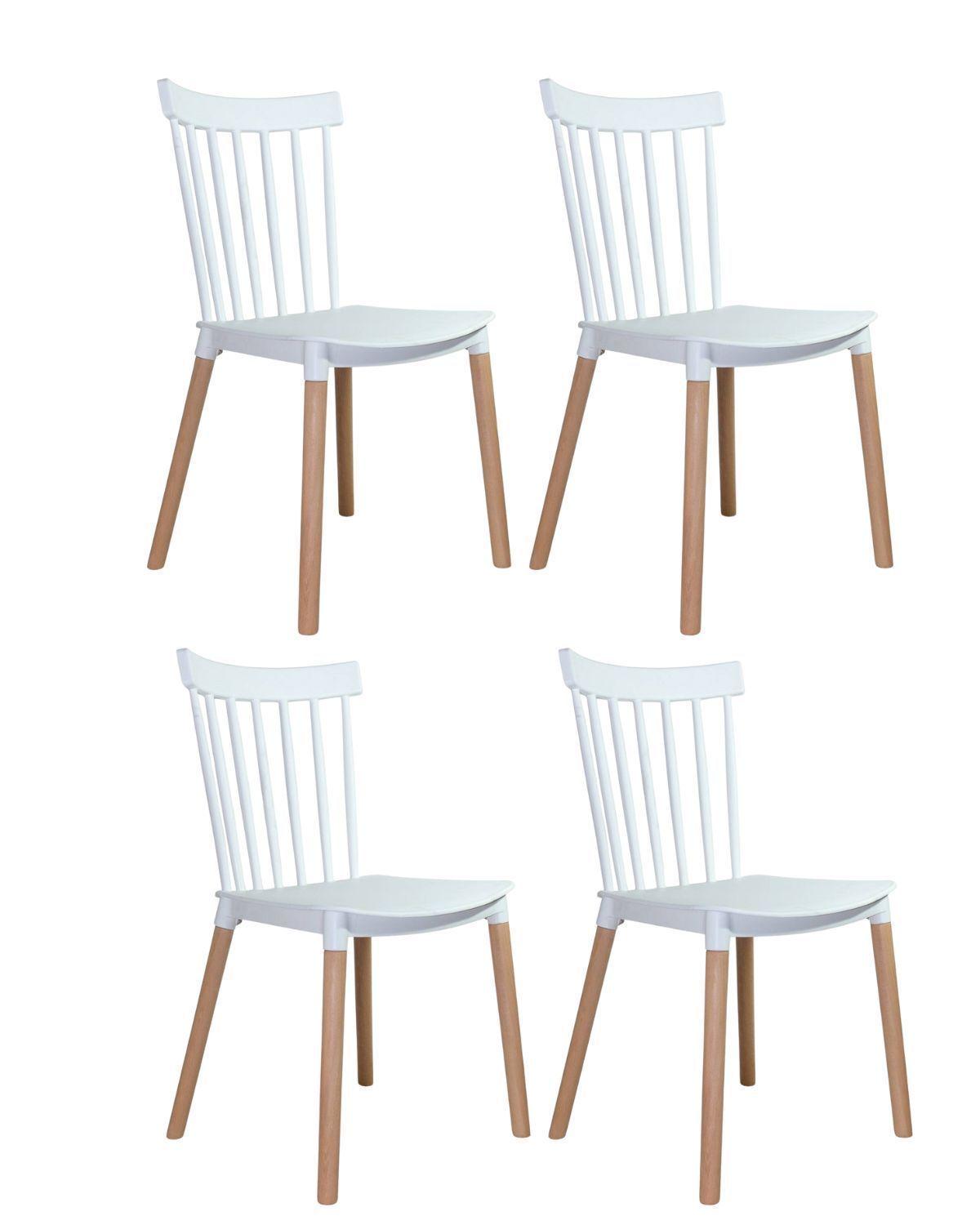 PACK 4 SILLAS WINDSOR DE POLIPROPILENO PARA COMEDOR CON PATAS DE MADERA-0