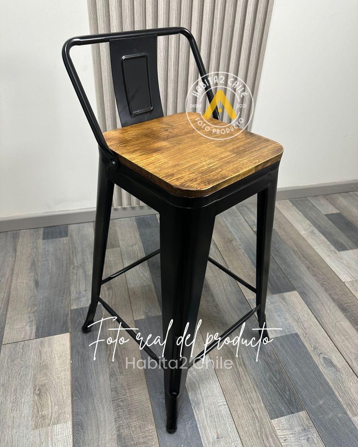 PACK 2 TABURETES O PISOS TOLIX CON ASIENTO DE MADERA 77CM-3