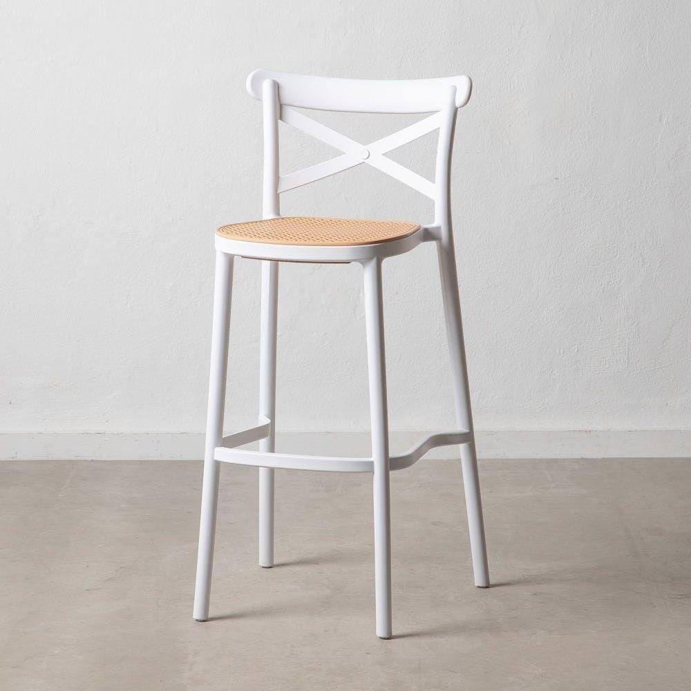 COMEDOR DE BAR ATLAS SENA 120CM - CUBIERTA DE VIDRIO CON TABURETES 75CM-2