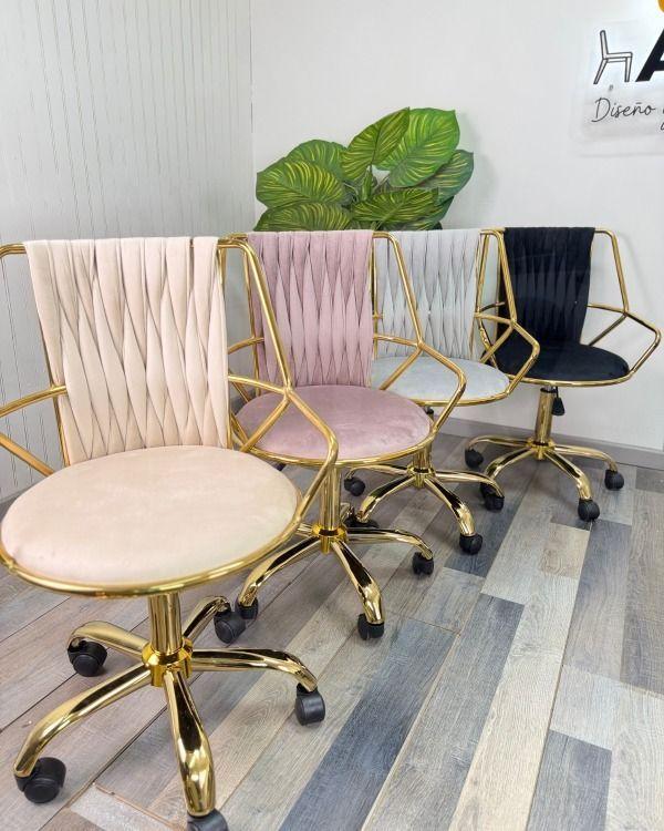 SILLA DE ESCRITORIO ACOLCHADA ABU DHABI GOLD-2