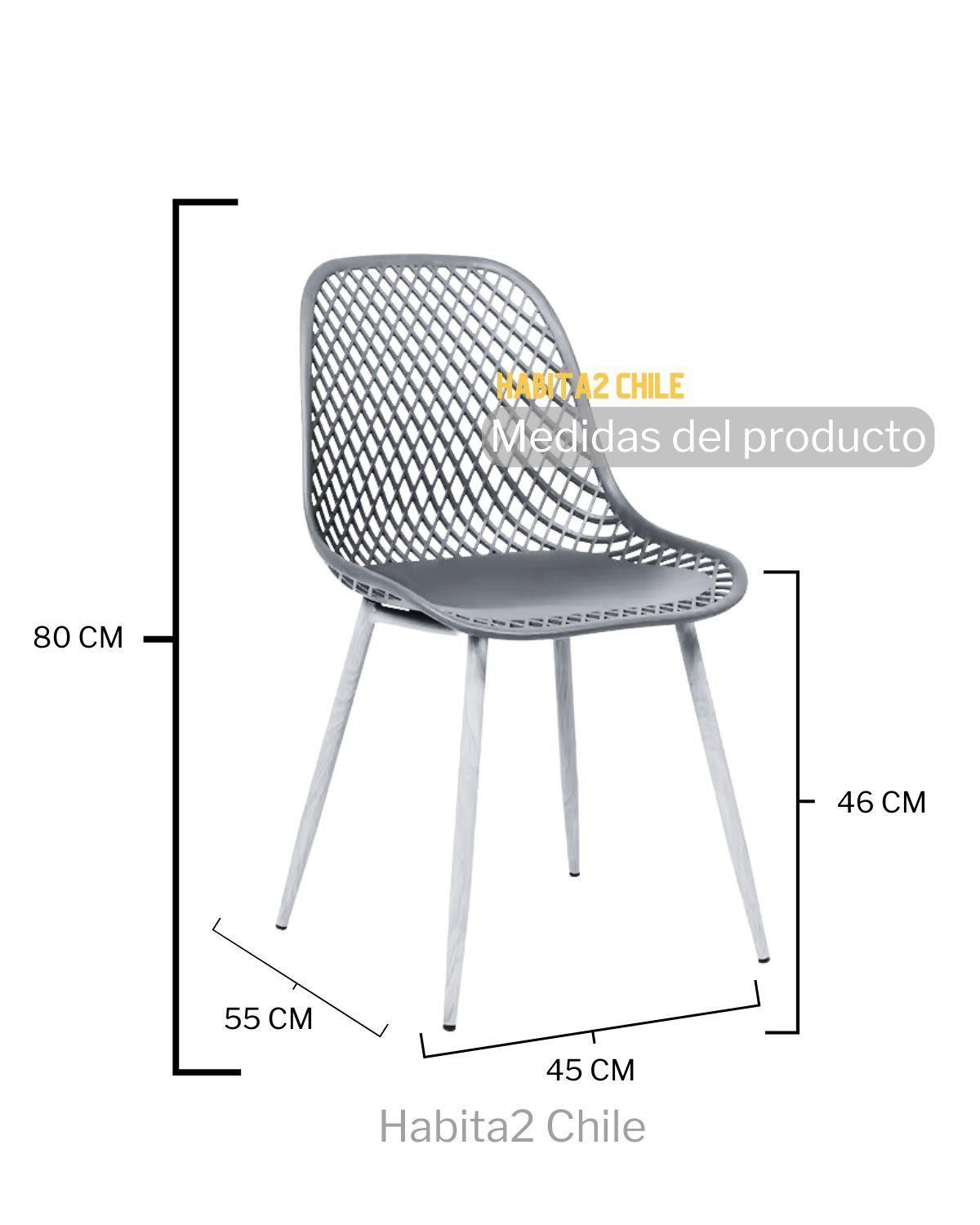 PACK 4 SILLAS PARA COMEDOR O TERRAZA CON ASIENTO PANAL POLIPROPILENO Y PATAS SIMIL MADERA-2
