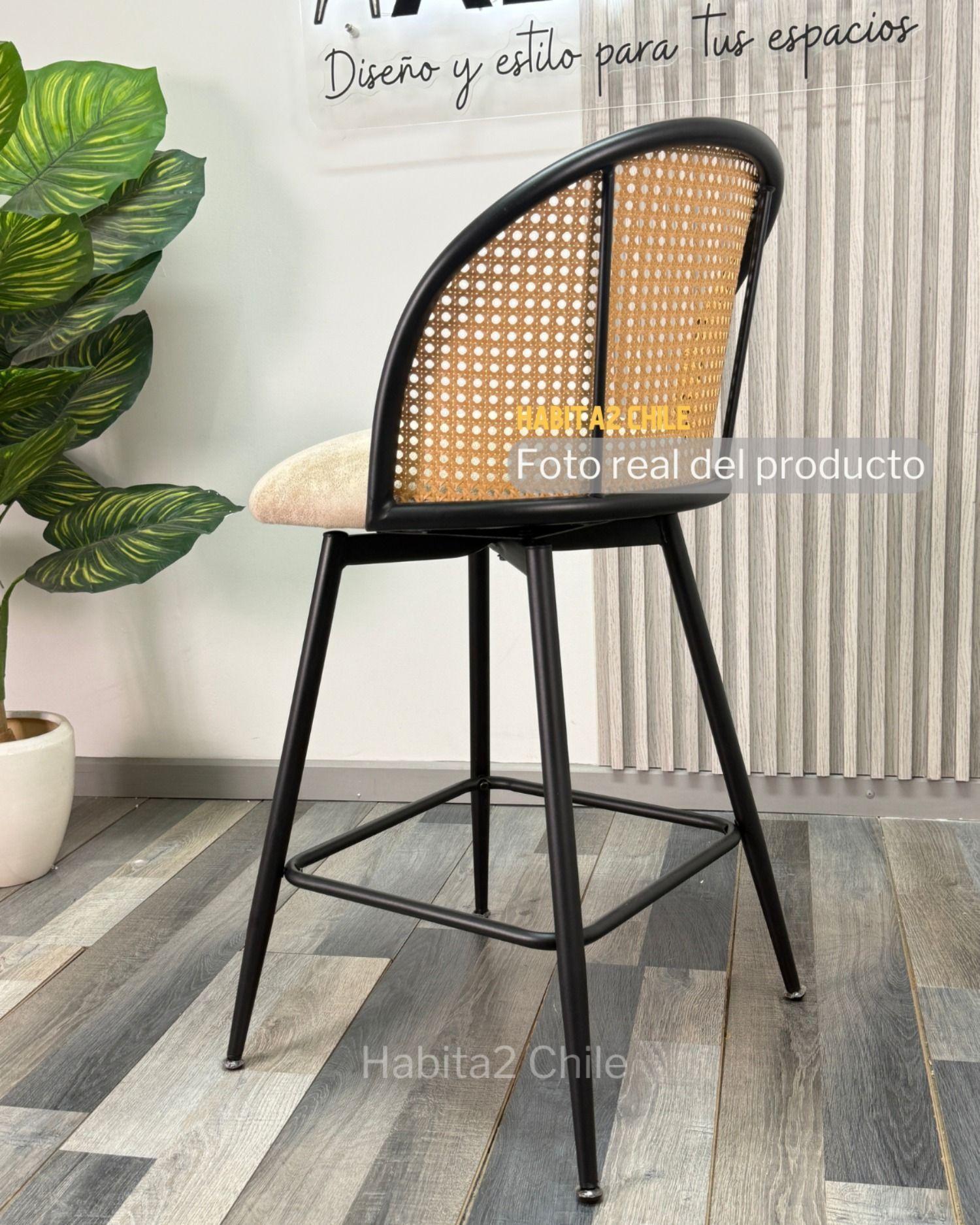 Silla de Bar Giratoria de Ratan Marsella-3