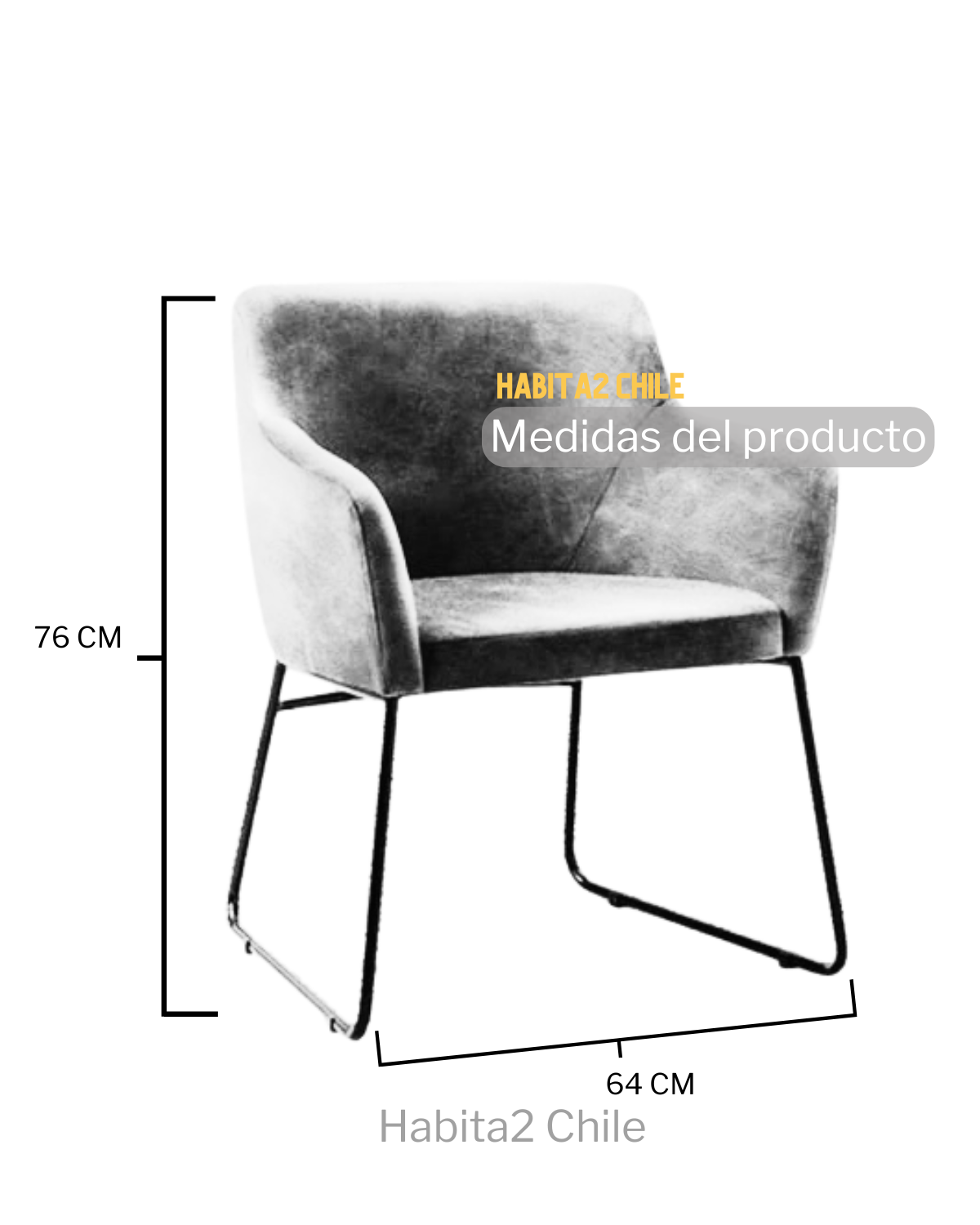 PACK 2 POLTRONAS SITIAL LEAH ASIENTO CUERO SINTETITO CON BASE NEGRA-3