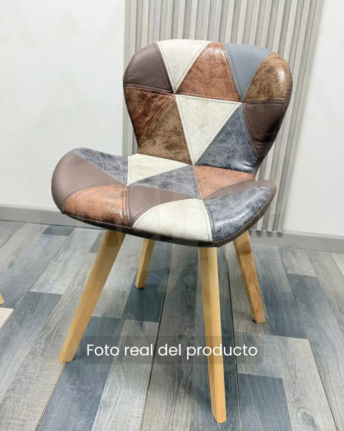 PACK 4 SILLAS RADAR DE COMEDOR DISEÑO PATCH ASIENTO MARIPOSA AVIADOR BASE RESISTENTE MADERA CLARA-3