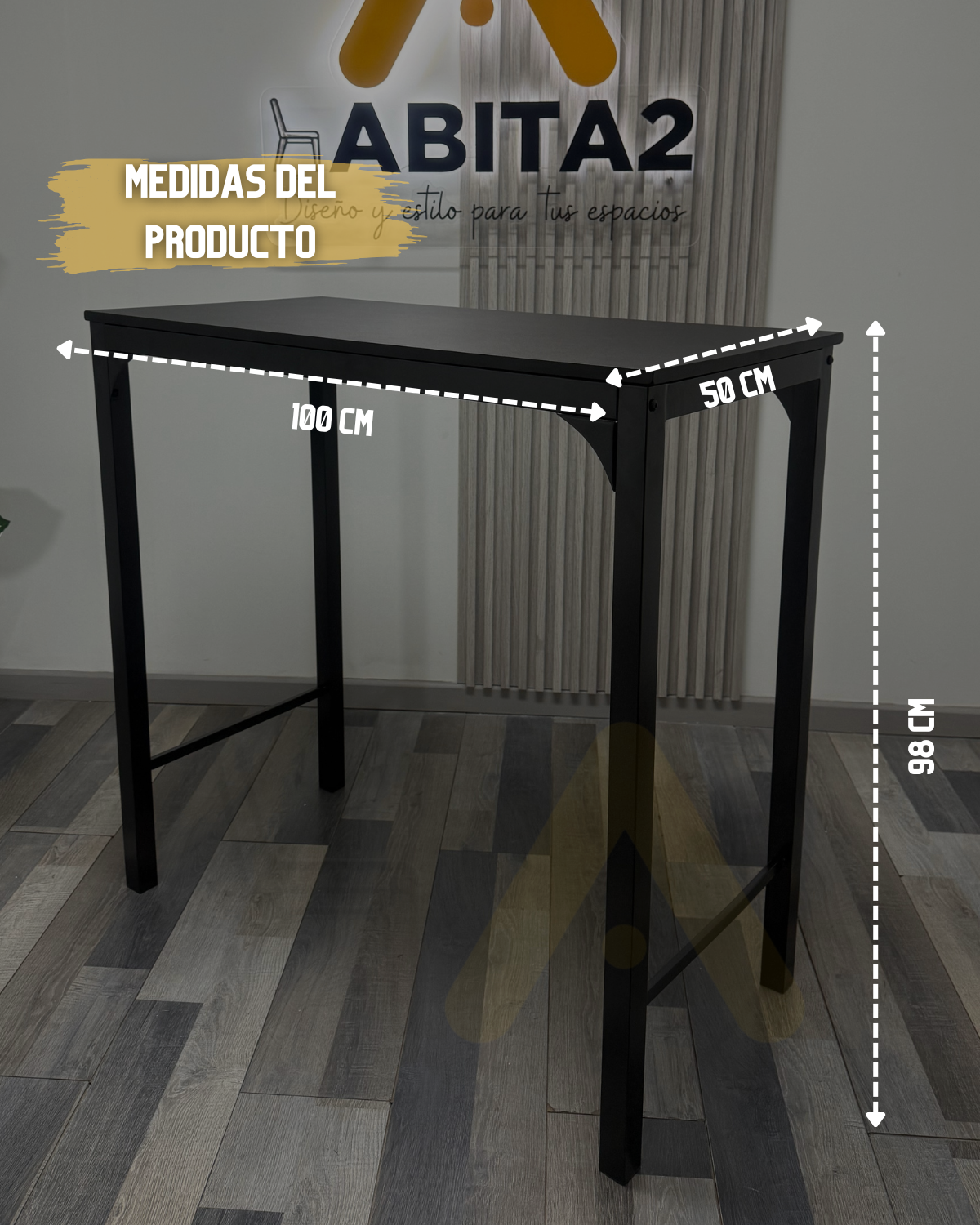 COMEDOR ALTO DANUBIO BLACK 4 TABURETES 65 CM NEGROS-3