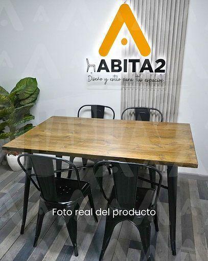 JUEGO DE COMEDOR 6 PUESTOS TOLIX MESA RECTANGULAR 140CM-2