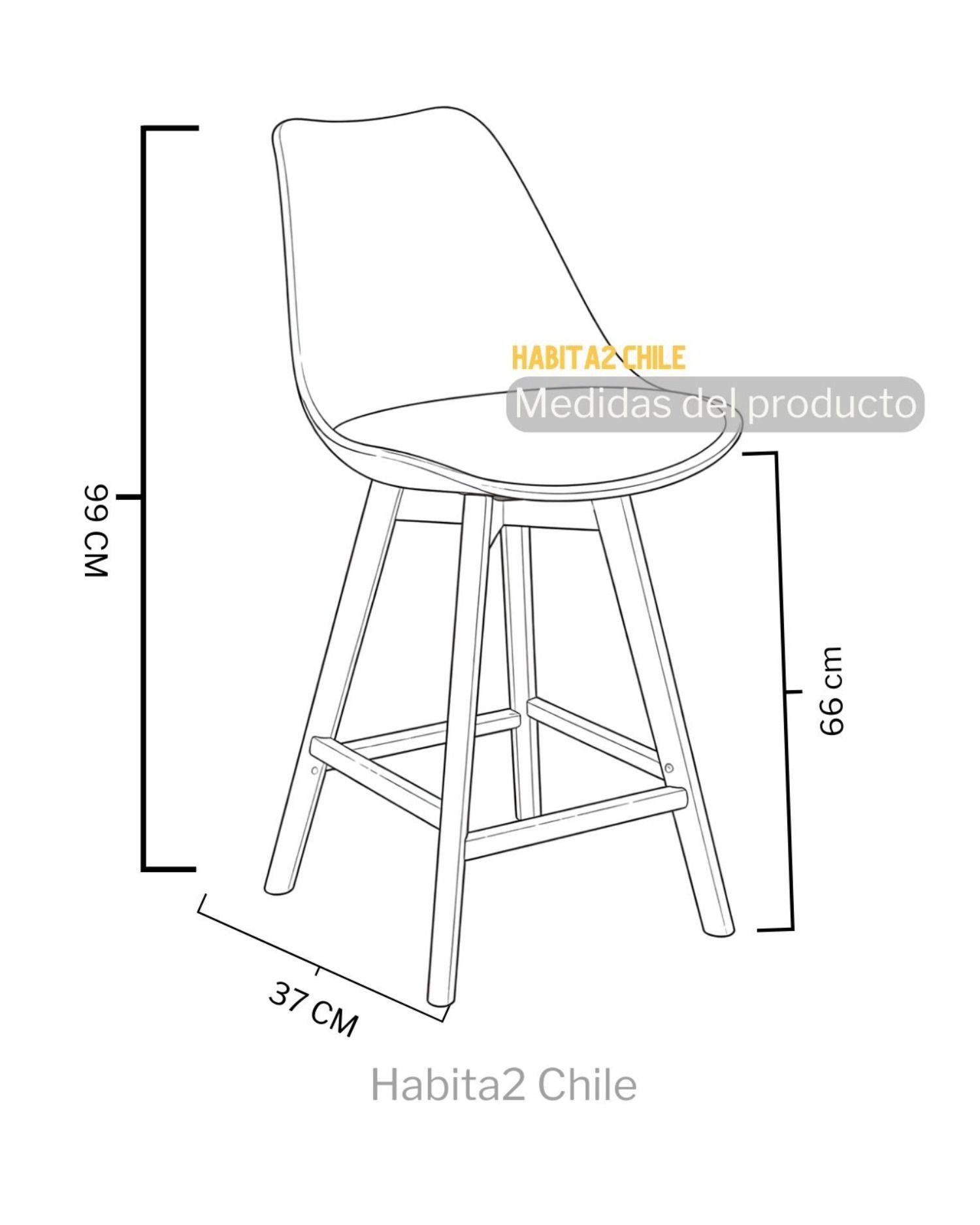 Taburete Tulip Wood Acolchado 66cm-2