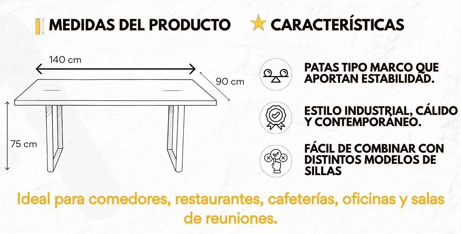 Mesa de Comedor Rectangular 140 cm Forest-3